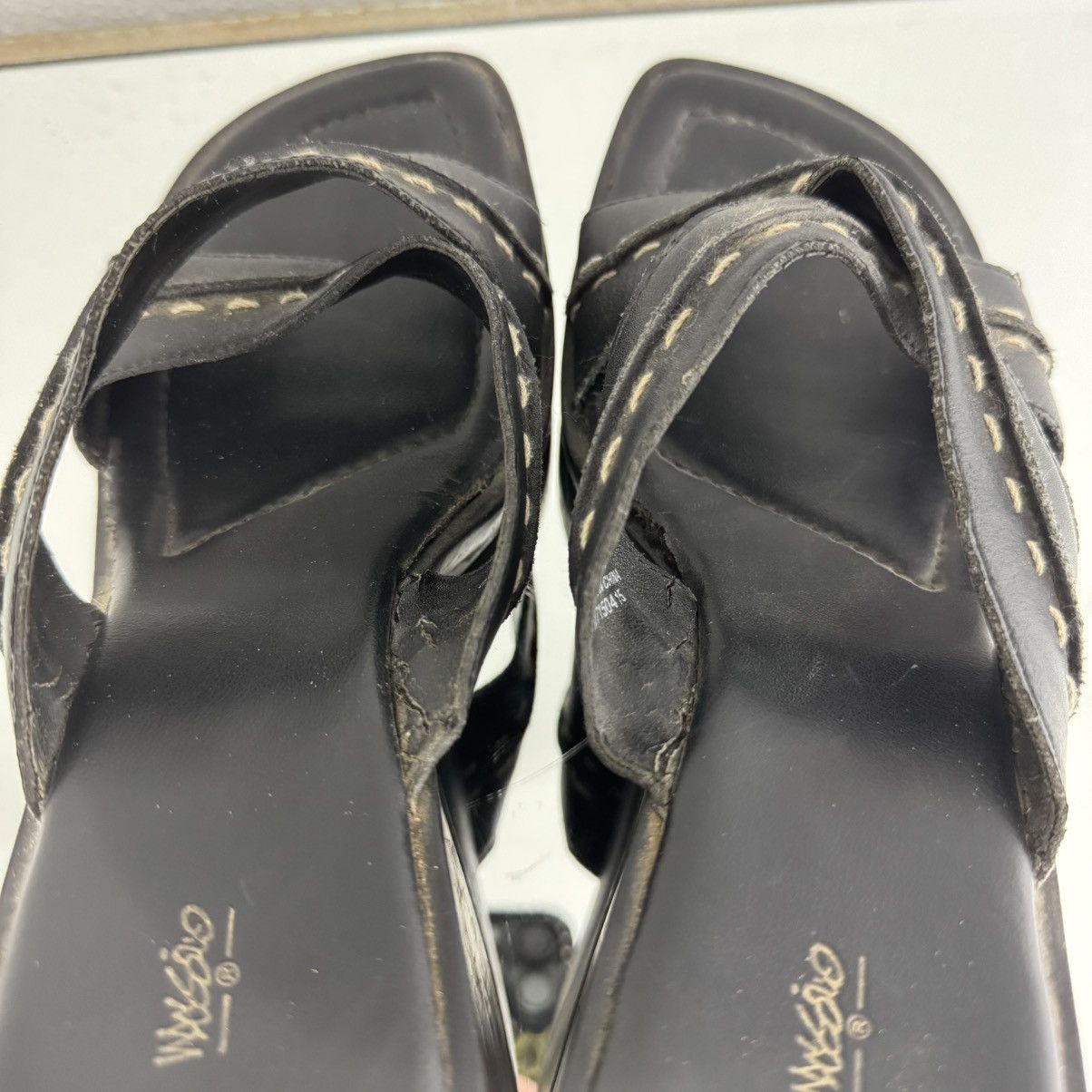 Vintage MOSSIMO Vintage Y2K Black Leather Chunky Platform Sandals Size US 8 / IT 38 - 15 Thumbnail