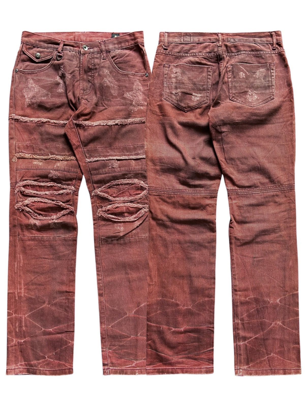 semanticdesign SEMANTIC DESIGN DISTRESSED PUNK STREET RED DENIM Size US 30 / EU 46 - 1 Thumbnail