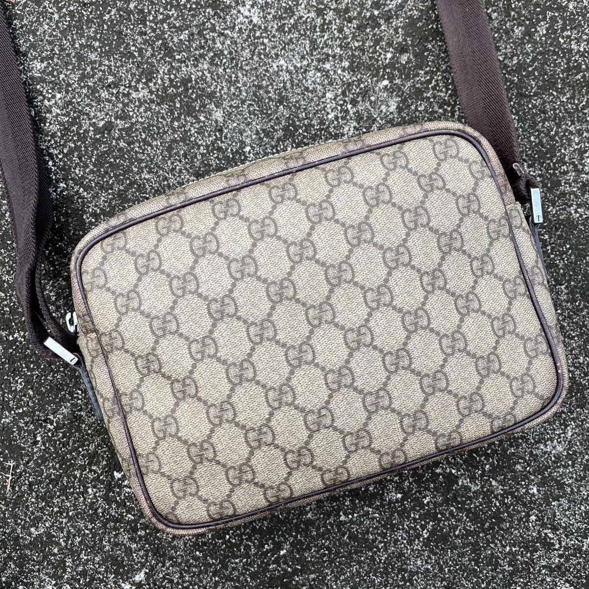Gucci Gucci GG Supreme Beige Crossbody Bag with Leather Trim Size ONE SIZE - 16 Thumbnail
