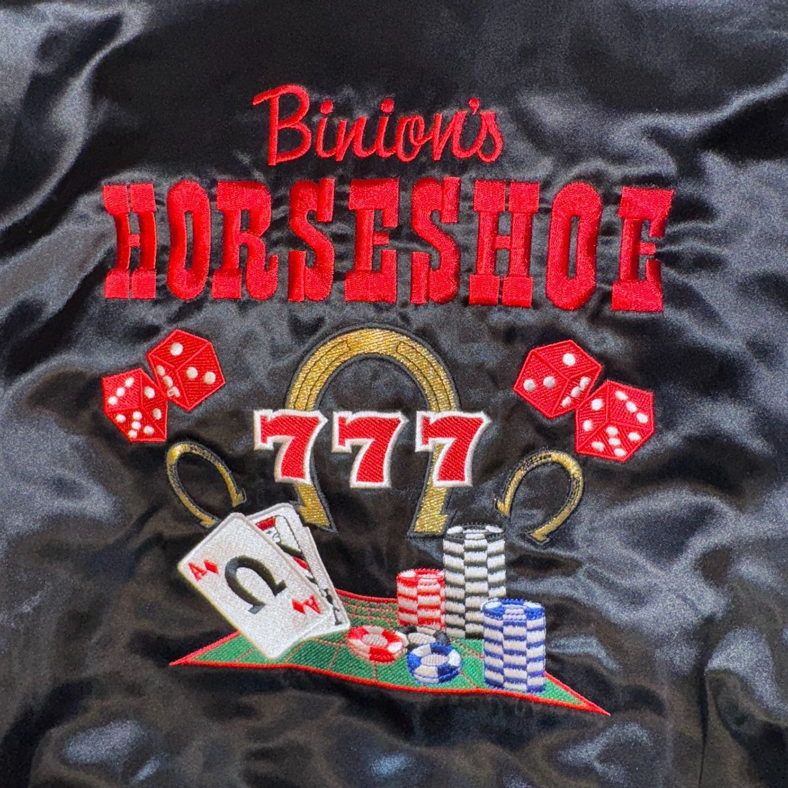 Other Vintage Binion’s Horseshoe Casino Black Satin Bomber Jacket Size US L / EU 52-54 / 3 - 7 Thumbnail