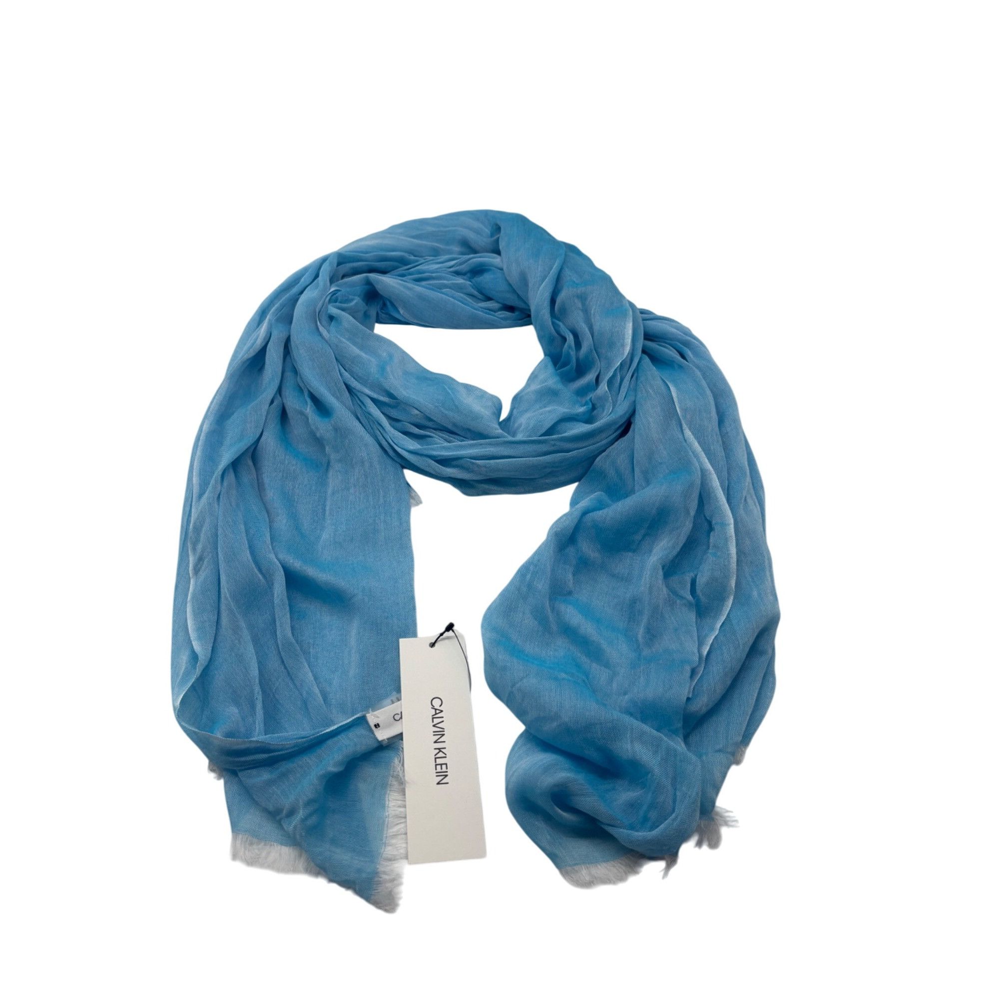 Other Calvin Klein Chambray Woven Scarf, Ocean Blue, OS Size ONE SIZE - 10 Thumbnail