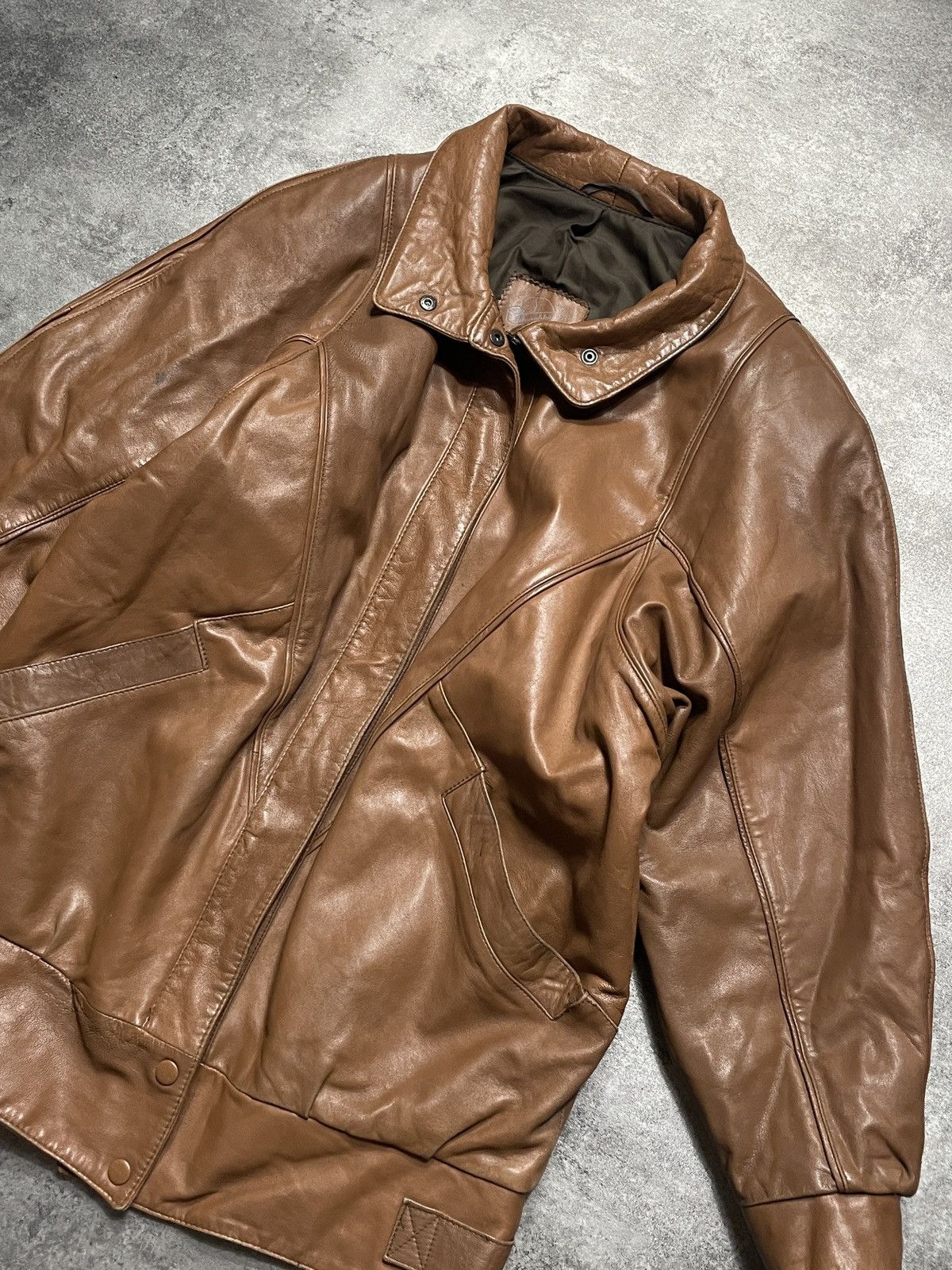 Vintage 🔥Offers🔥Vintage Y2K Real Genuine Leather Jacket Thick Rare Size XXL / US 16-18 / IT 52-54 - 2 Thumbnail