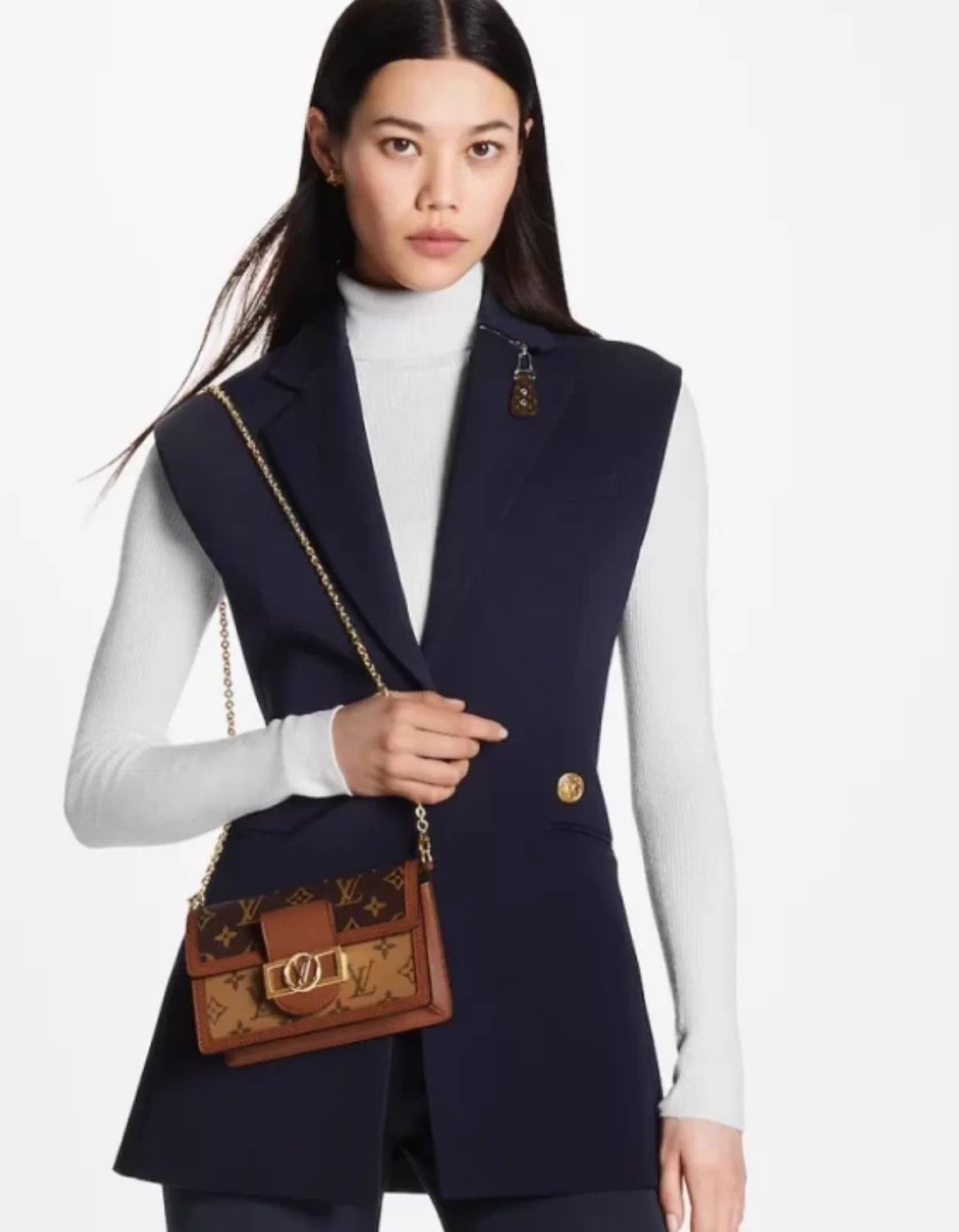 Louis Vuitton LV navy sleeveless blazer sharp cut Size XS / US 0-2 / IT 36-38 - 7 Thumbnail