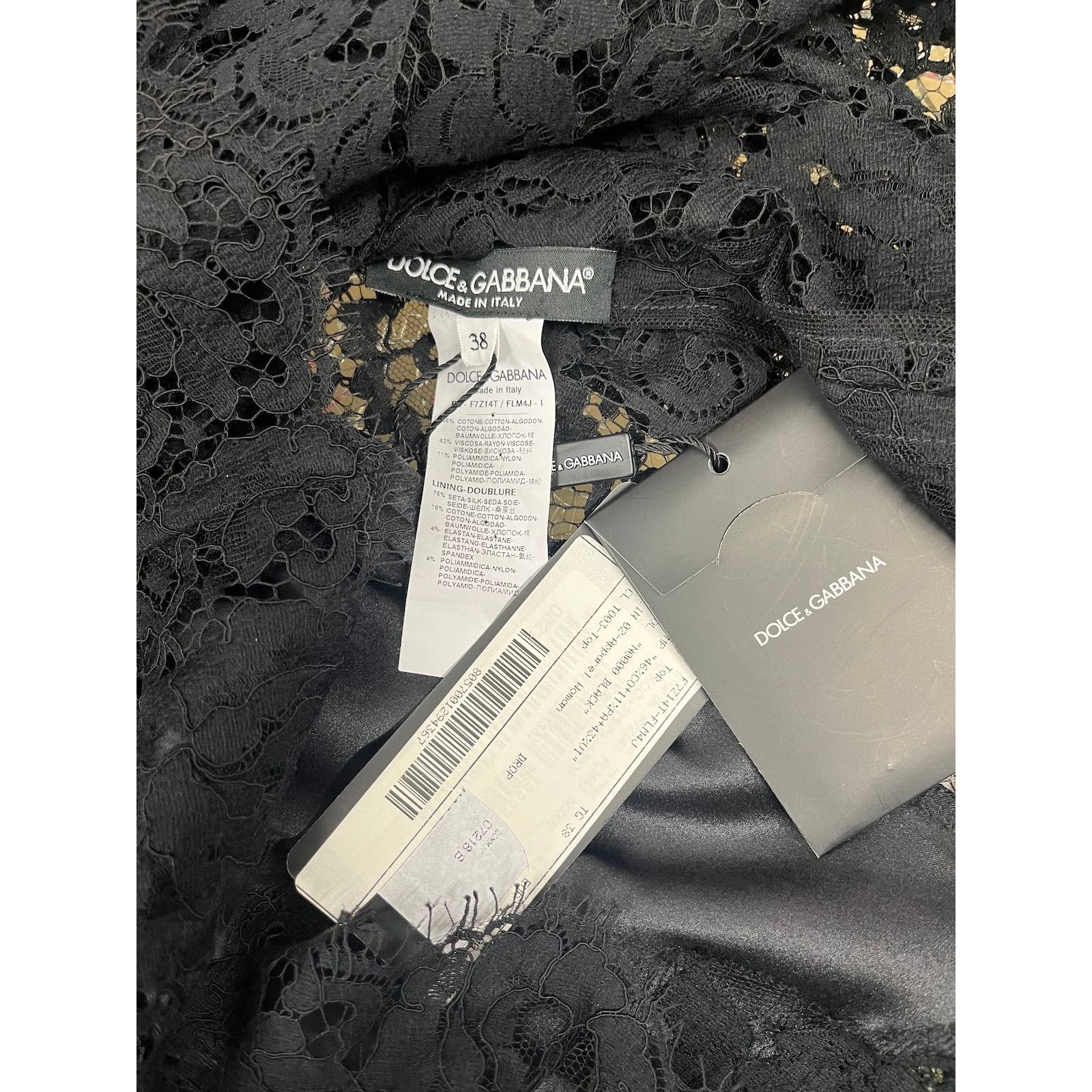 Dolce & Gabbana NWT Dolce & Gabbana Black Lace 3/4 Sleeve Top Blouse IT 36 Size XS / US 0-2 / IT 36-38 - 8 Thumbnail