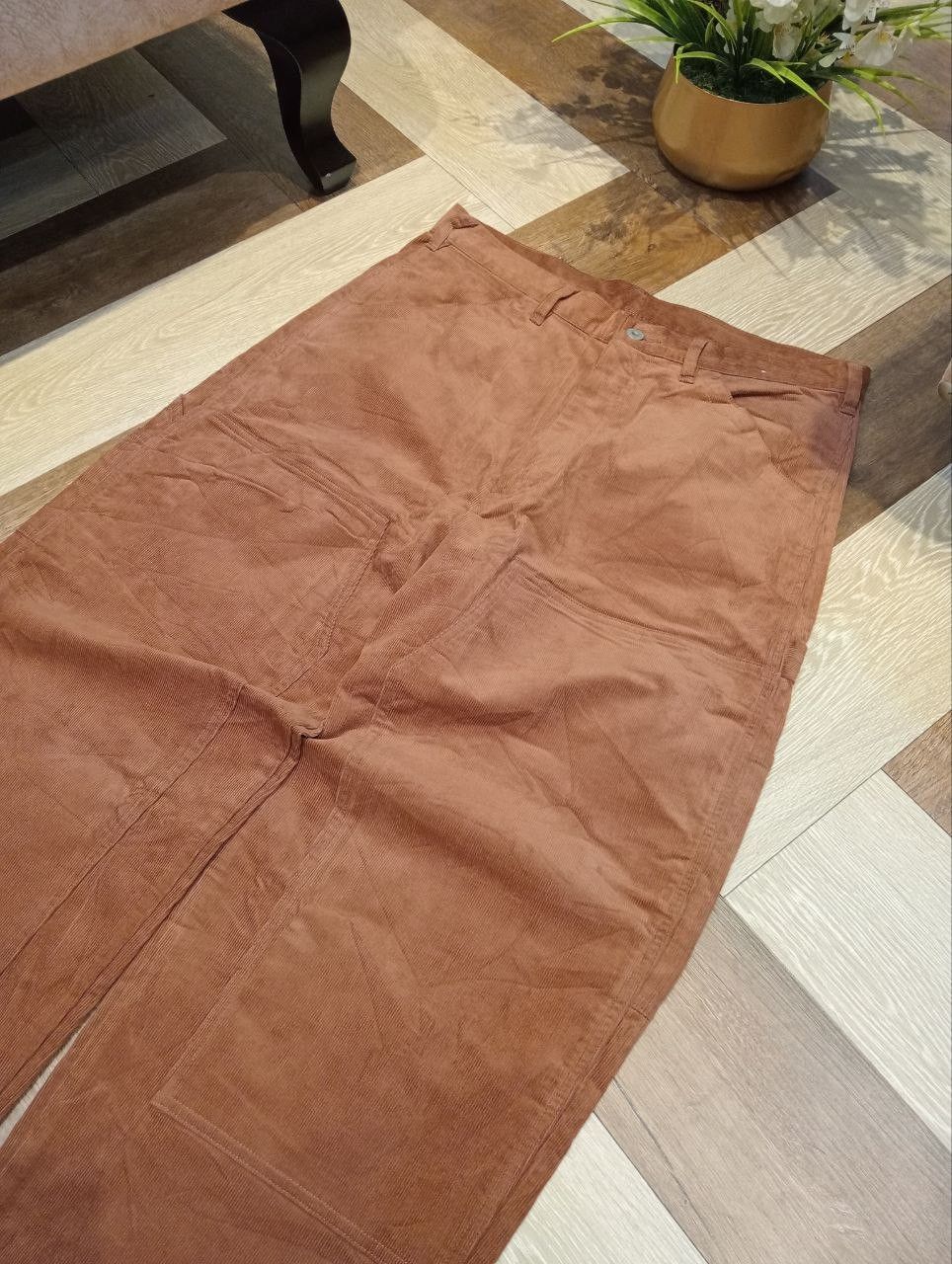 Japanese Brand GU JAPAN DOUBLE KNEE BAGGY CORDUROY PANTS Size US 34 / EU 50 - 4 Thumbnail