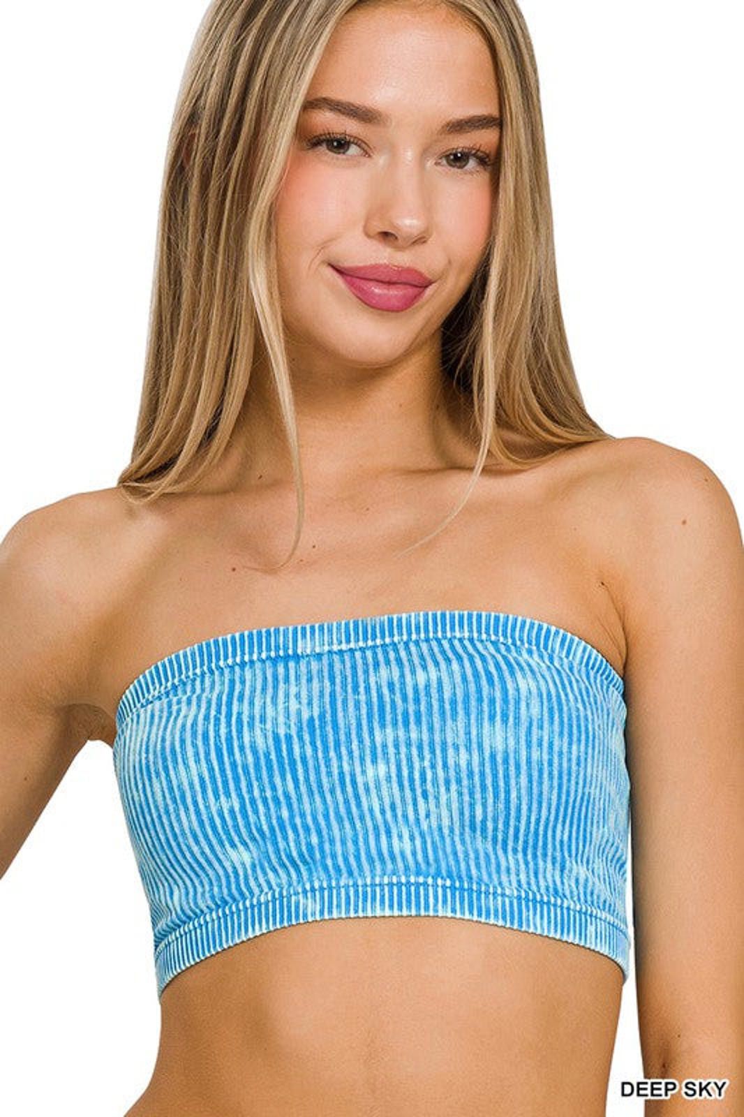 Other Washed Ribbed Seamless Tube Top Zenana in Multiple Colors Size ONE SIZE - 11 Thumbnail