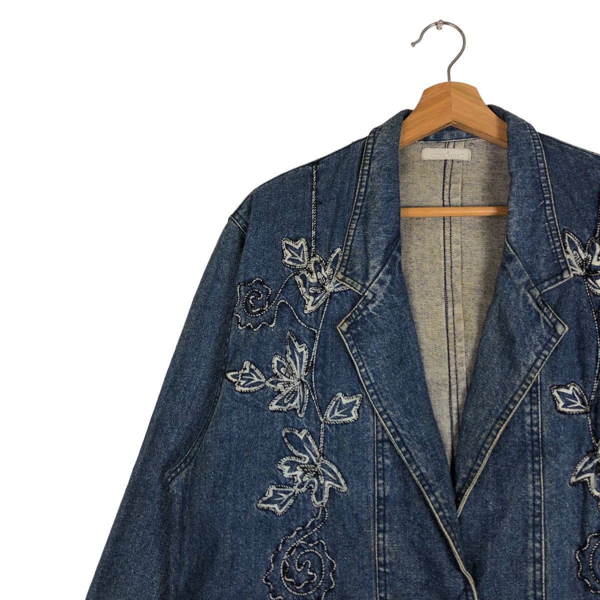 Japanese Brand 🔥Vtg Denim Jacket Embroidered Flower Corrose Issey Miyake Size US M / EU 48-50 / 2 - 7 Thumbnail