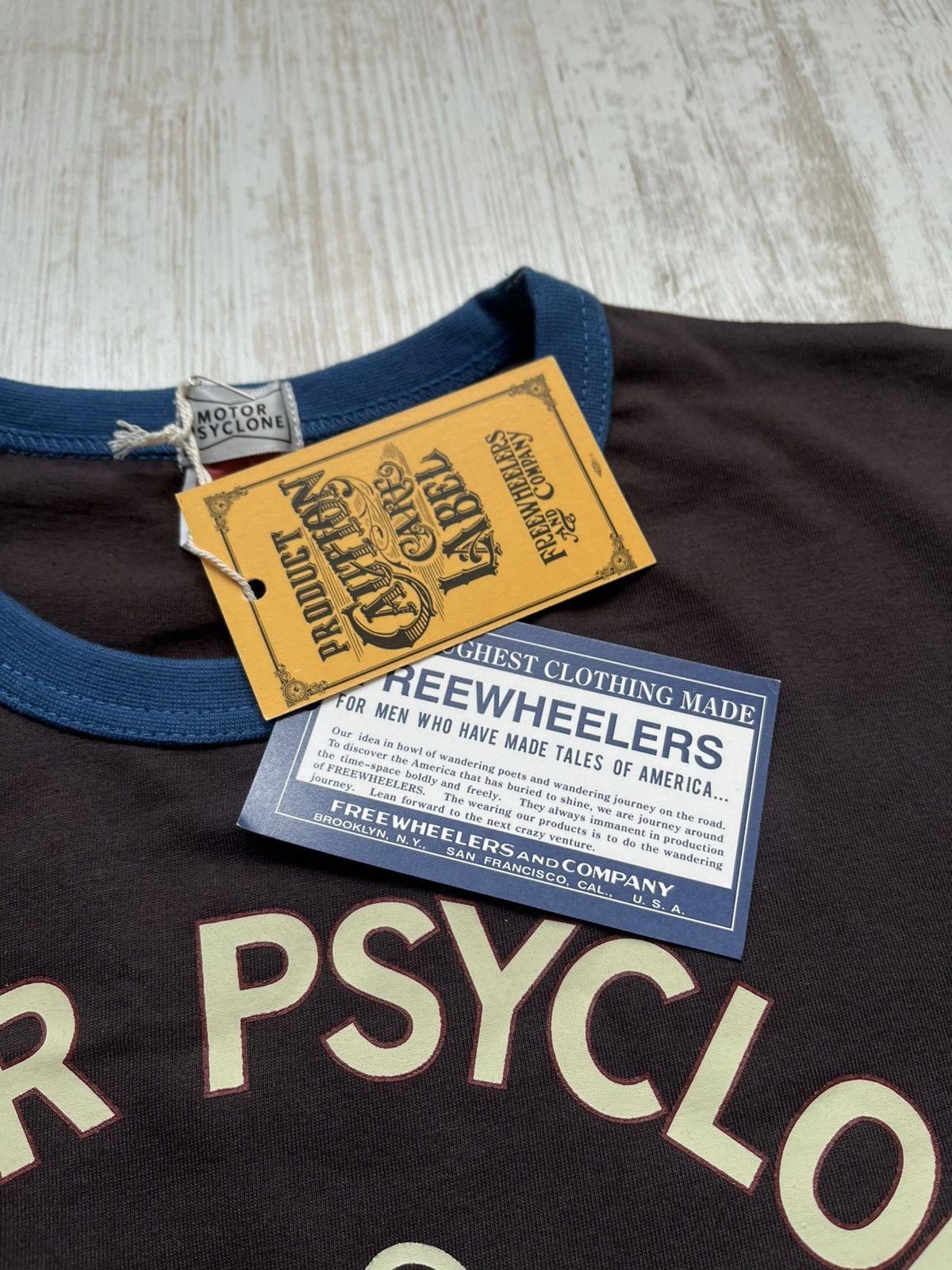 Freewheelers Power Wear Motor Psyclone LEWD CYCLE Brown T-Shirt Japan Size US XL / EU 56 / 4 - 9 Thumbnail