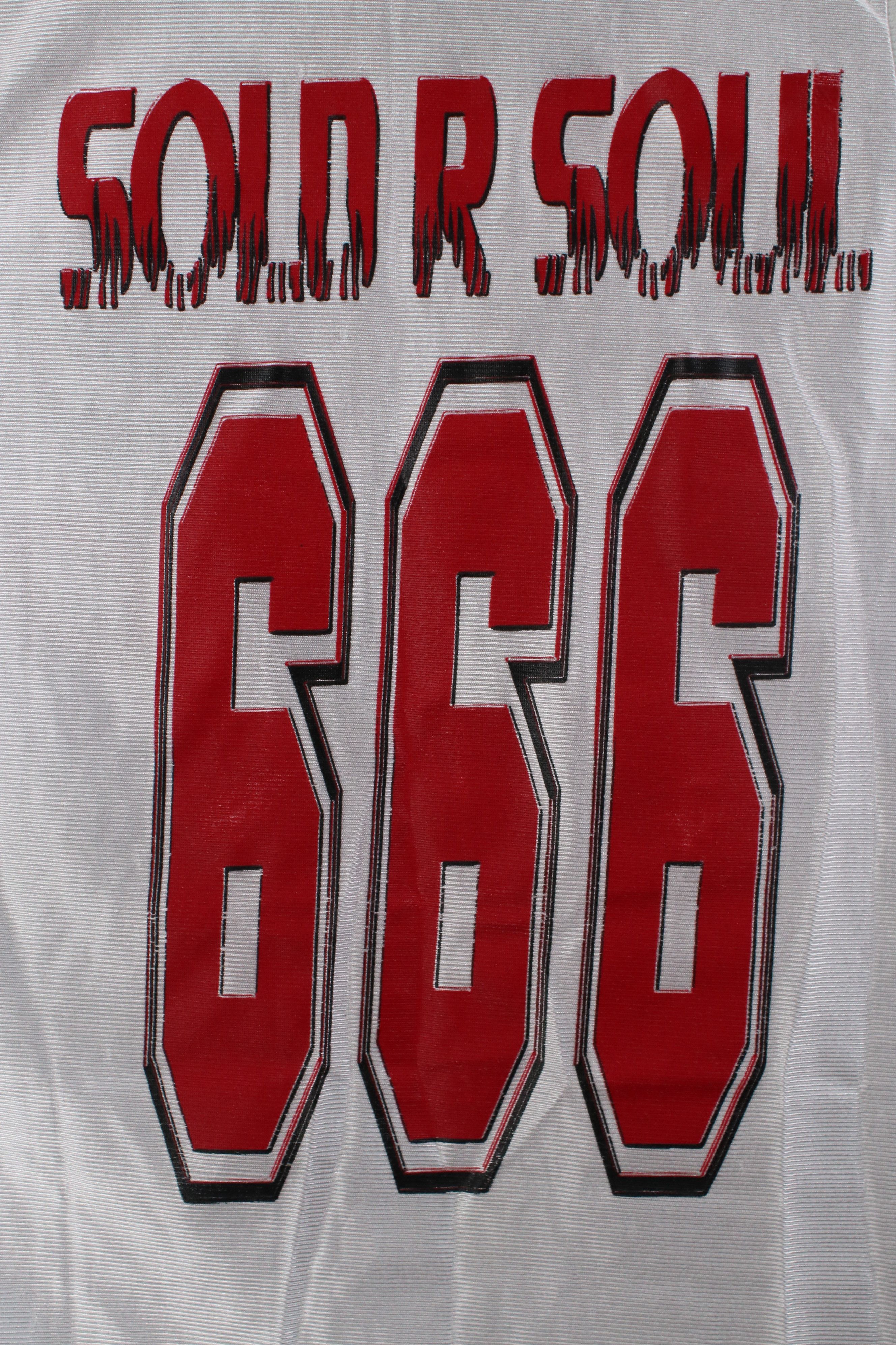 Vintage Vintage 90s Soul 666 Devil Satan Basketball Jersey White USA Size US L / EU 52-54 / 3 - 9 Thumbnail