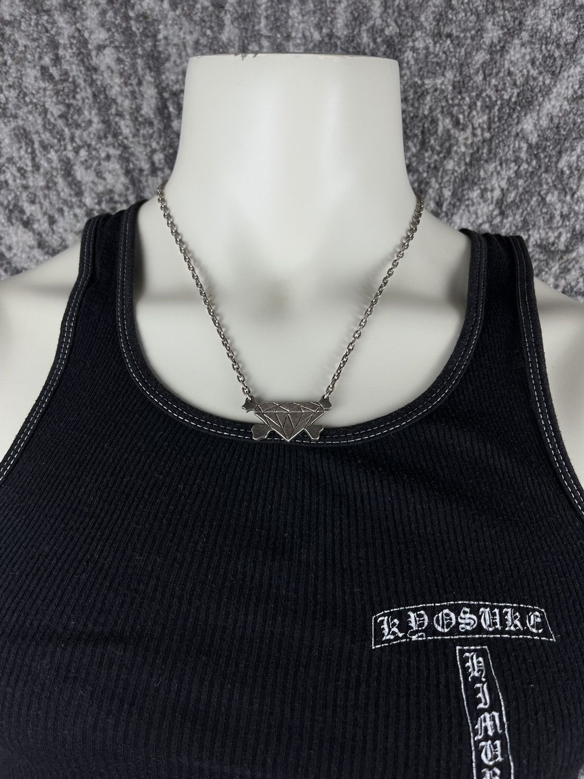 Undercover AW01 Undercover DAVF Diamond & Crossbones Silver Necklace Size ONE SIZE - 2 Thumbnail