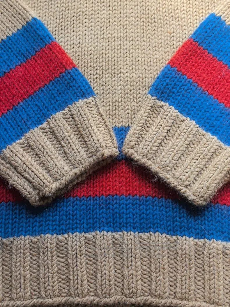Gucci Gucci Colour-blocked striped V-neck pullover casual knitte Size L / US 10 / IT 46 - 5 Thumbnail
