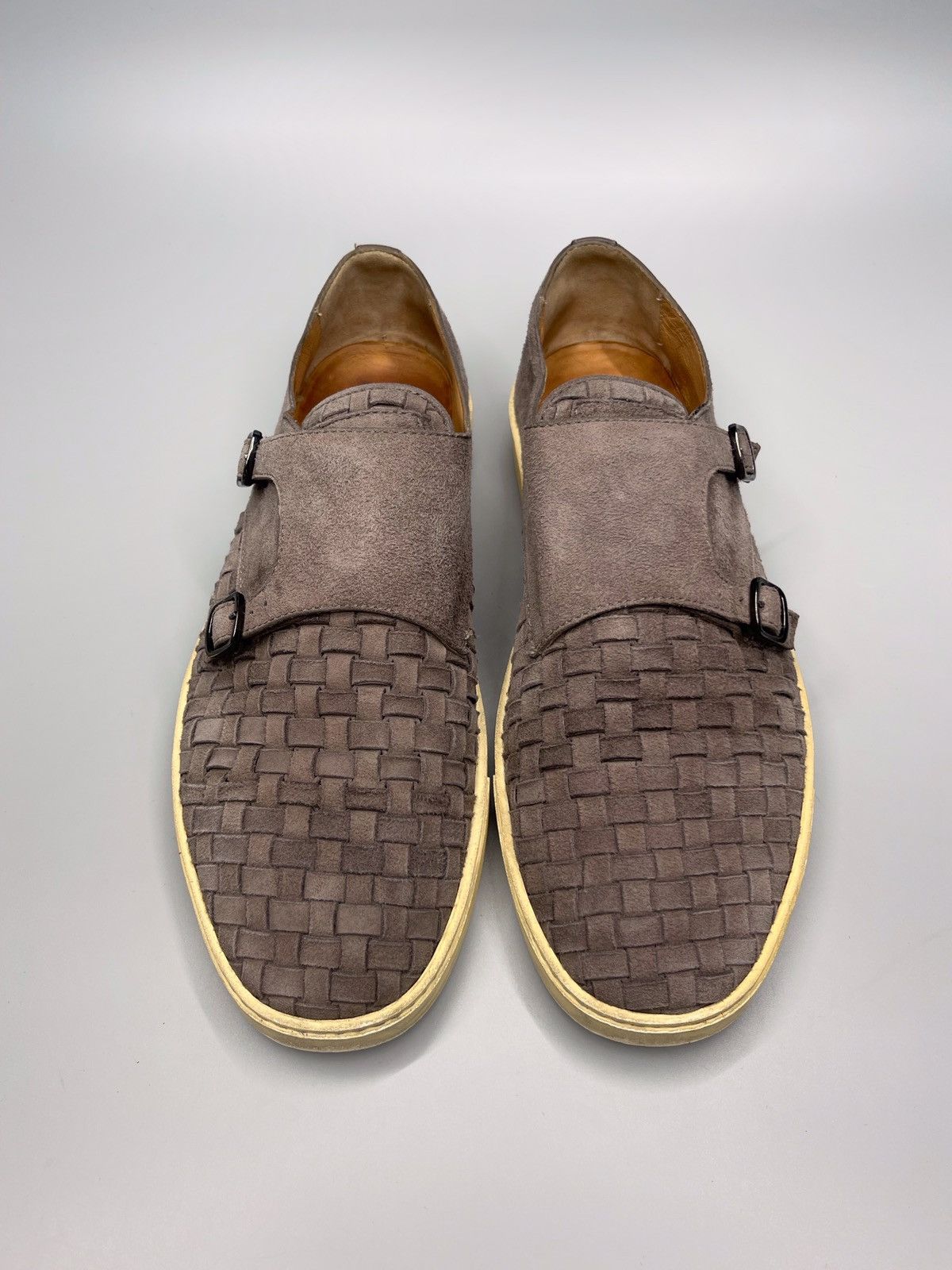 Santoni Santoni Double Monk Strap Suede Sneakers Low Top Size US 10 / EU 43 - 4 Thumbnail