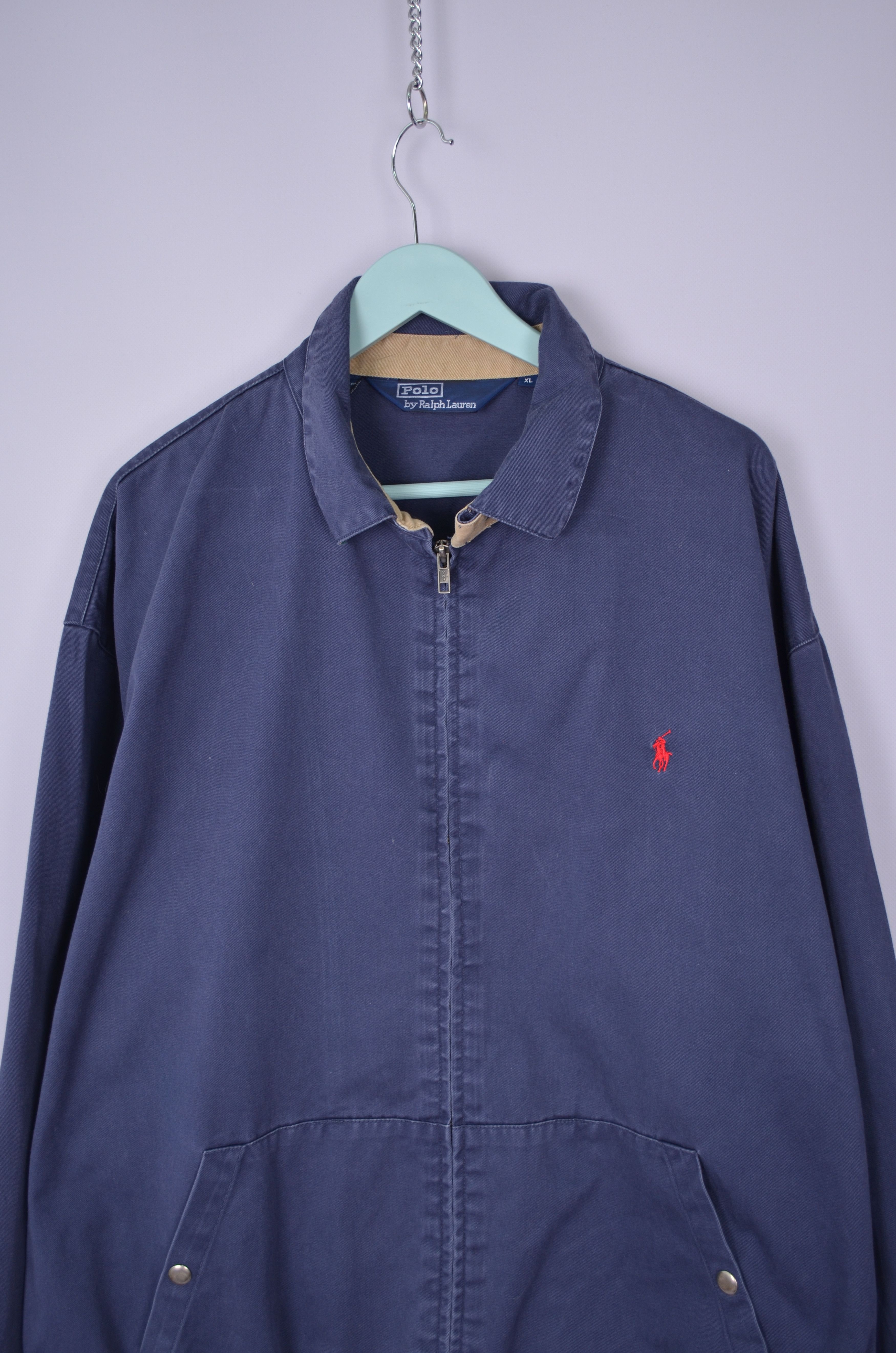 Polo Ralph Lauren × Vintage Polo Ralph Lauren Navy Bomber Jacket Vintage 90s Faded Size US XL / EU 56 / 4 - 2 Thumbnail