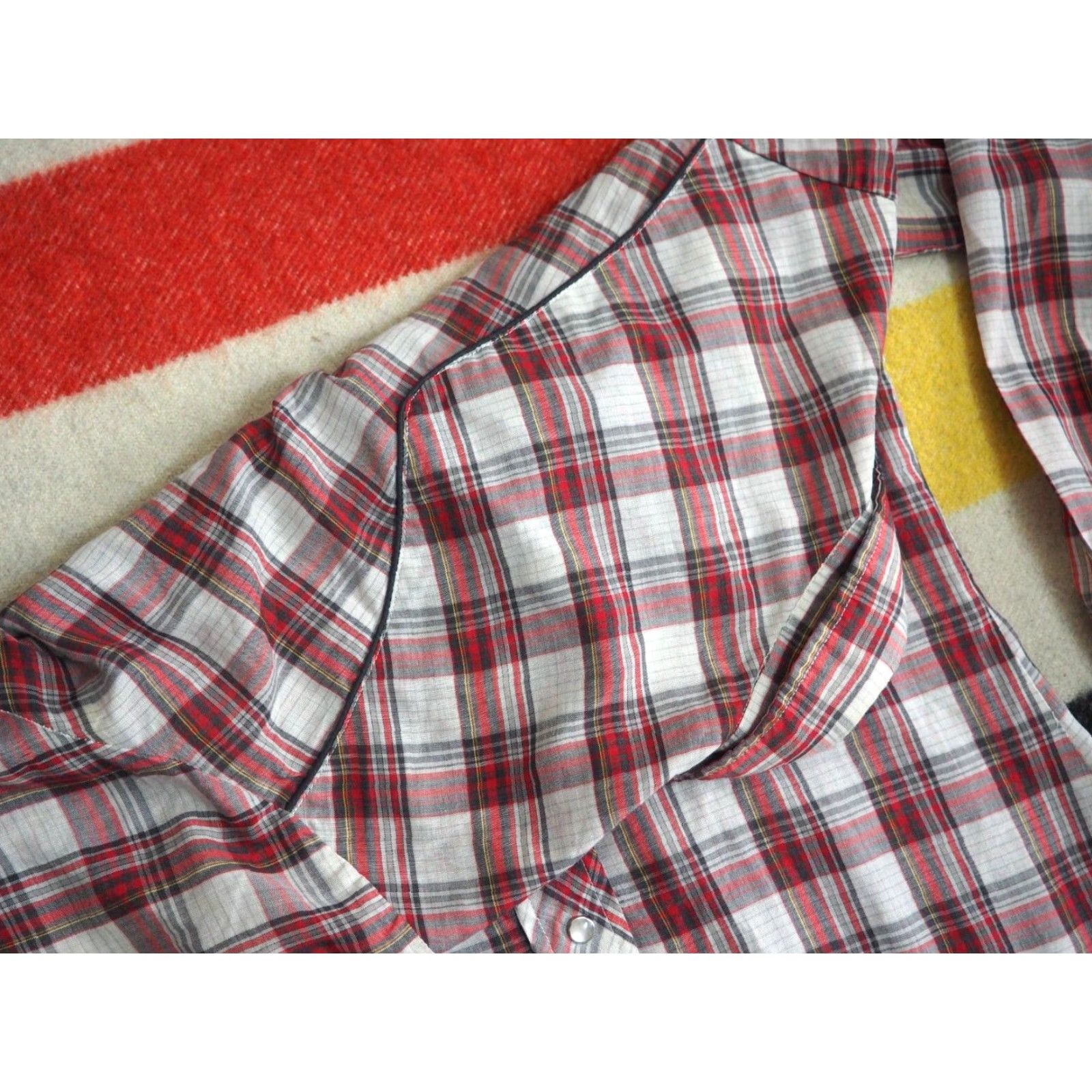 Vintage VTG Miller Western Shirt XS Red Plaid Pearl Snap Button 60s 70s Cowboy Rockabilly Cotton Long Sleeve Size US XS / EU 42 / 0 - 4 Thumbnail