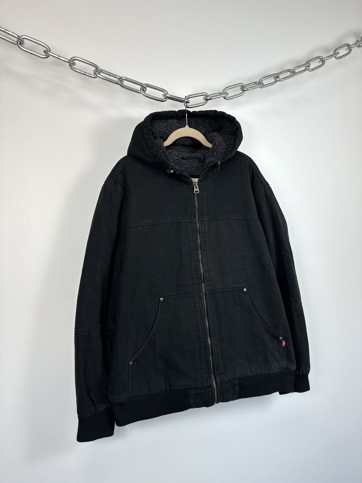 Levi's Vintage Levi's American Baggy USA Hooded Sherpa Jacket Size US XXL / EU 58 / 5 - 5 Thumbnail
