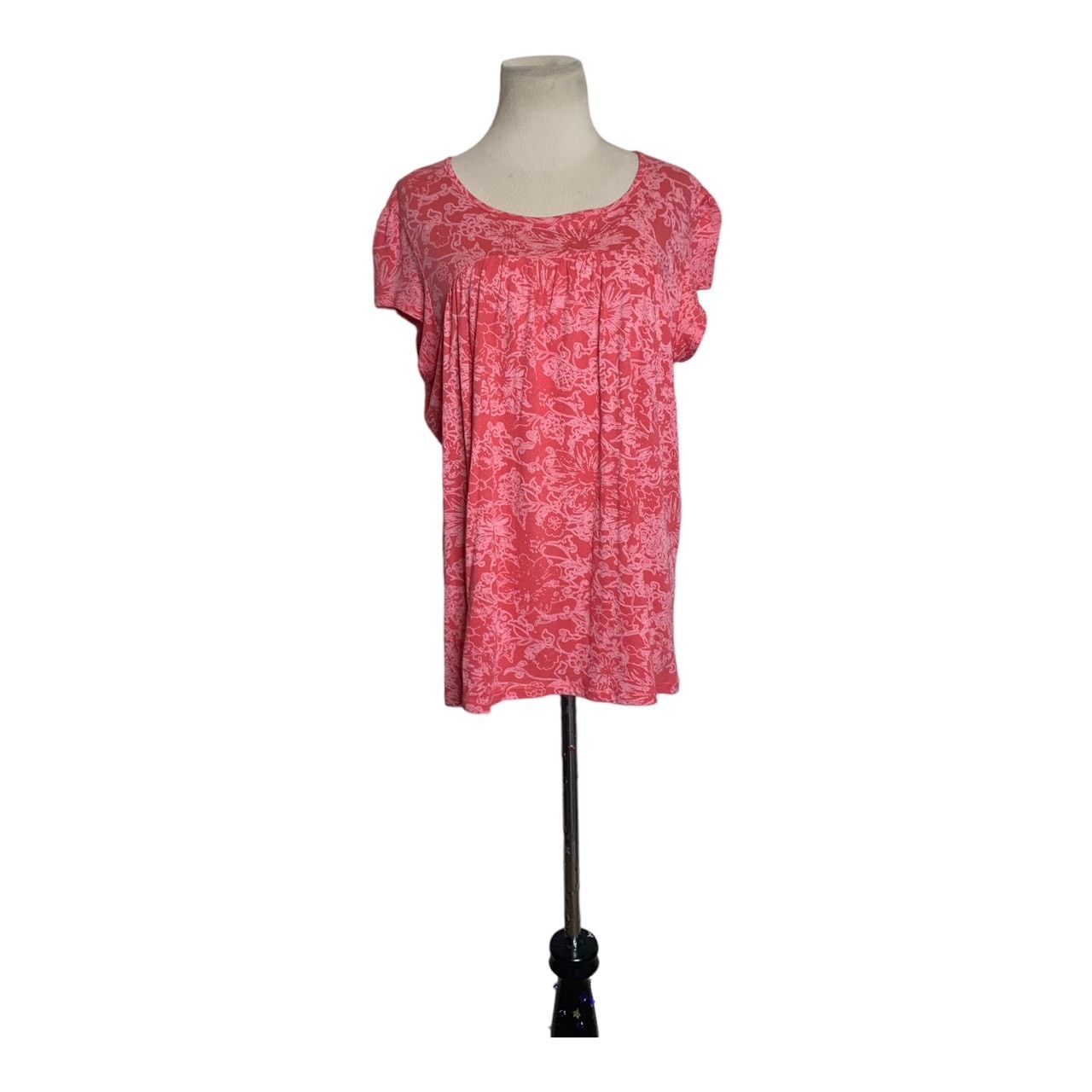 Elie Tahari Tahari pink floral short sleeves casual top size Large Size L / US 10 / IT 46 - 8 Thumbnail