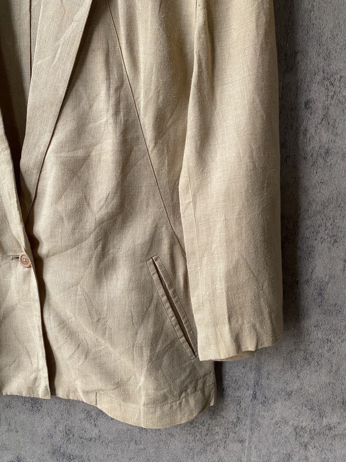Issey Miyake Vintage 70s/80s Issey Miyake Square Label Linen Coat Jacket Size M / US 6-8 / IT 42-44 - 6 Thumbnail