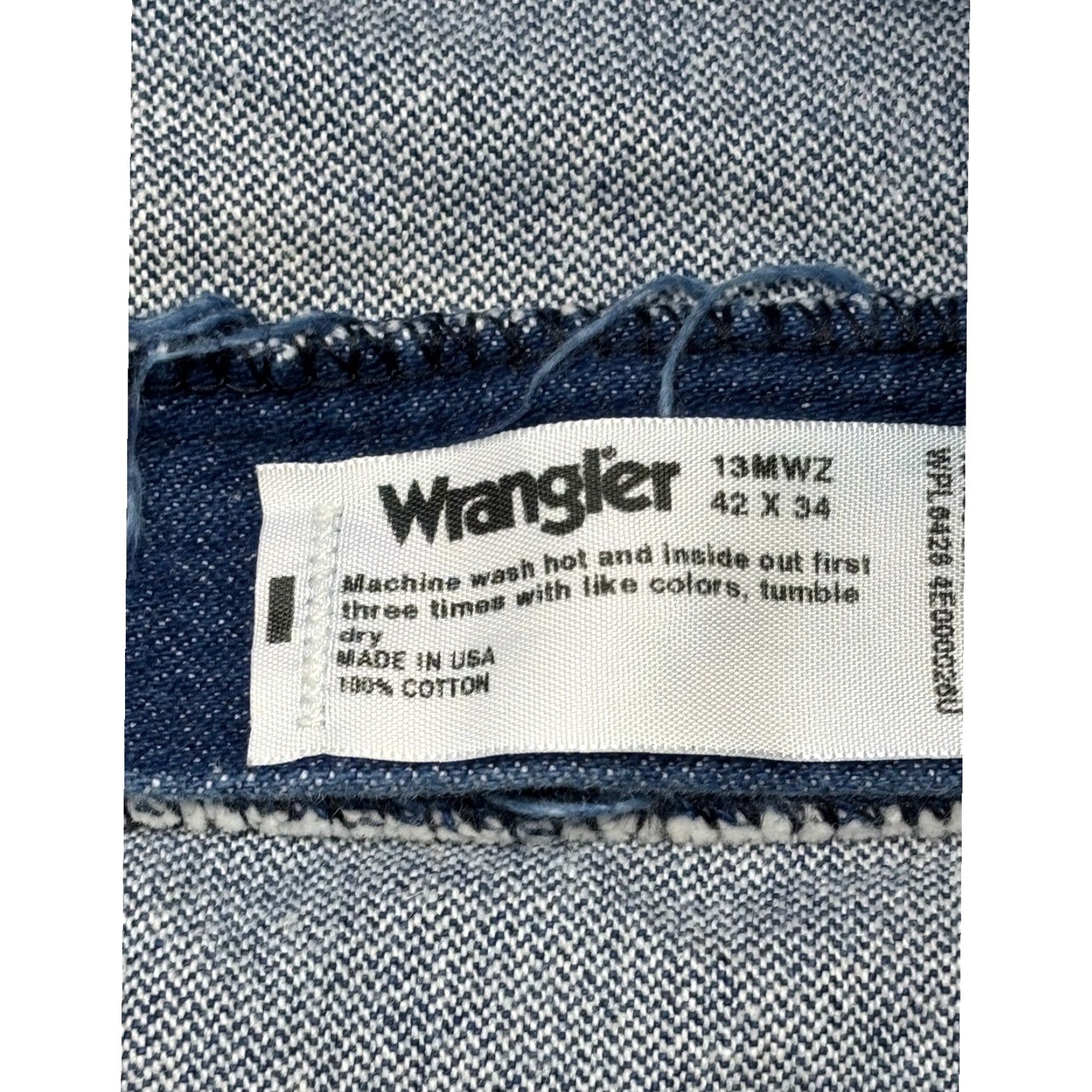 Wrangler VINTAGE Wrangler Jeans Mens Bootcut 42x34 Dark Wash USA Made Denim 5-Pocket 13MWZ Cowboy Cut Mens Jeans Shutdown? Size US 42 / EU 58 - 5 Thumbnail