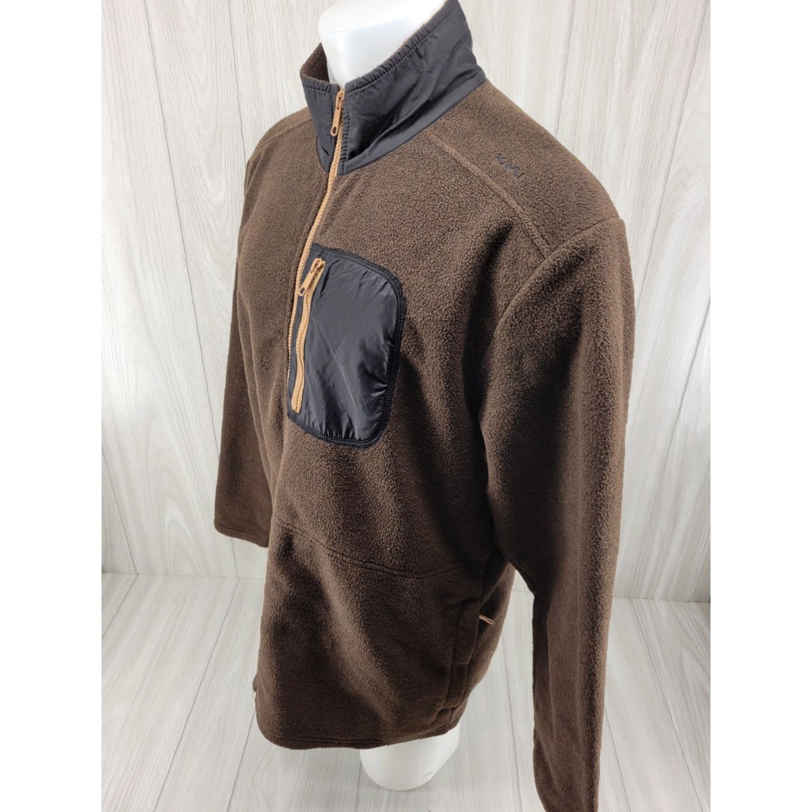 KAVU KAVU Fleece Jacket XL Brown Full Zip Outdoor Hiking Trail Mens Size US XL / EU 56 / 4 - 3 Thumbnail