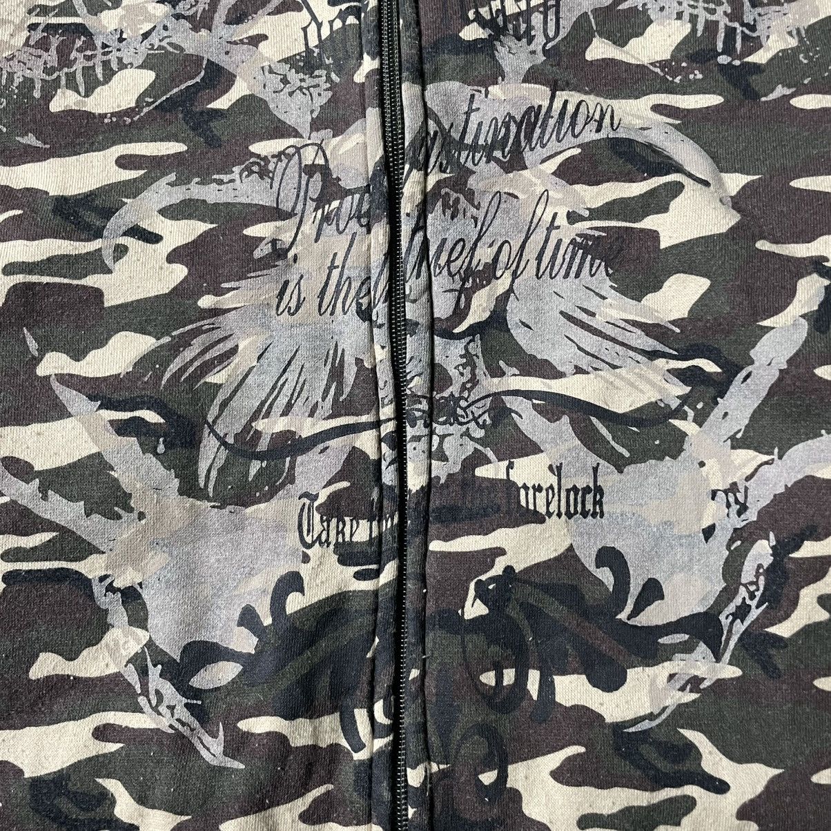 If Six Was Nine 🇯🇵 CENTER CLEASE SKULL WORDING CAMOUFLAGE FULL ZIP JACKET Size US L / EU 52-54 / 3 - 7 Thumbnail