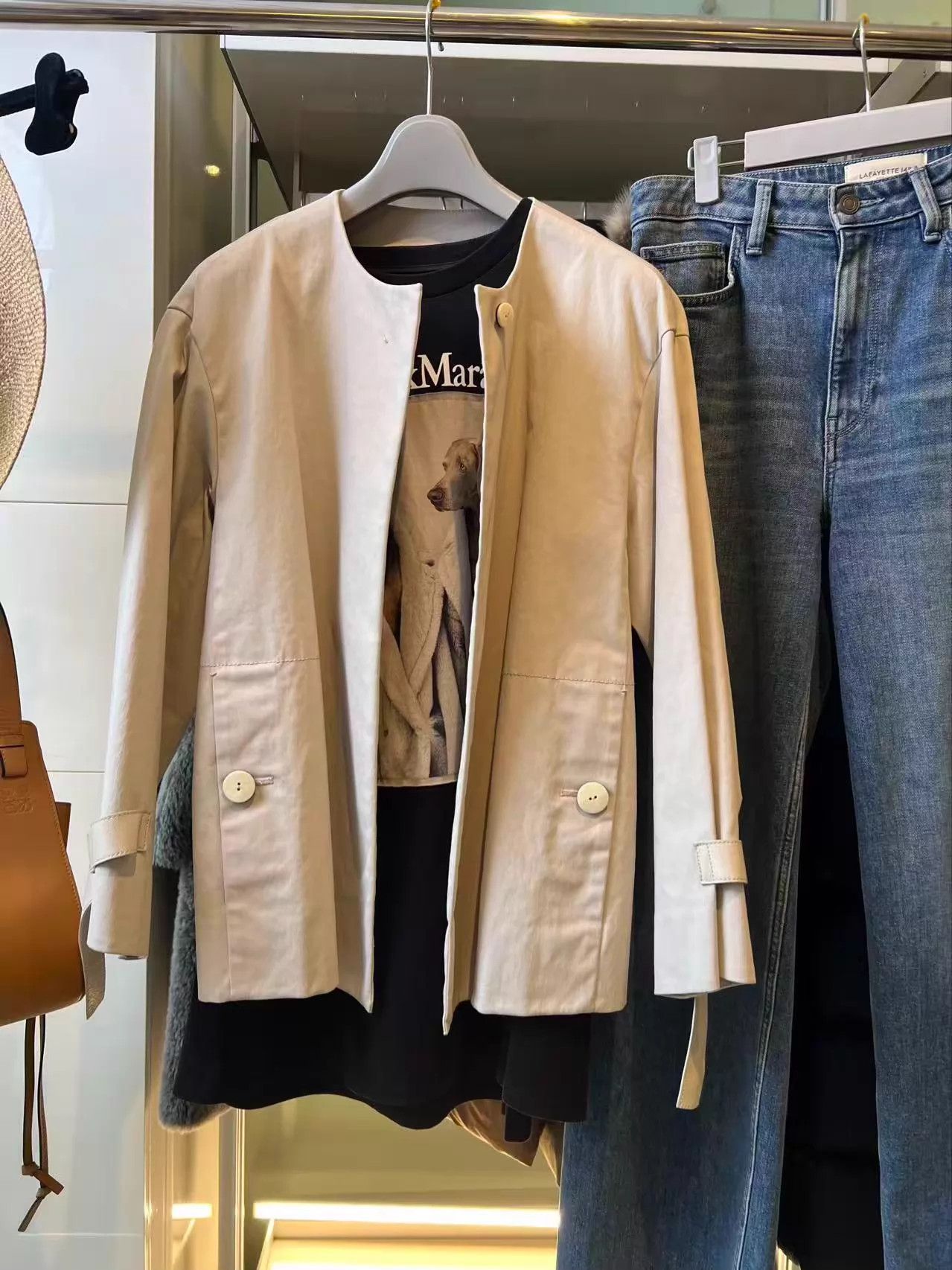 Other MOE Ivory Sheepskin Paneled Oversized Spring/Fall Jacket Size M / US 6-8 / IT 42-44 - 2 Thumbnail