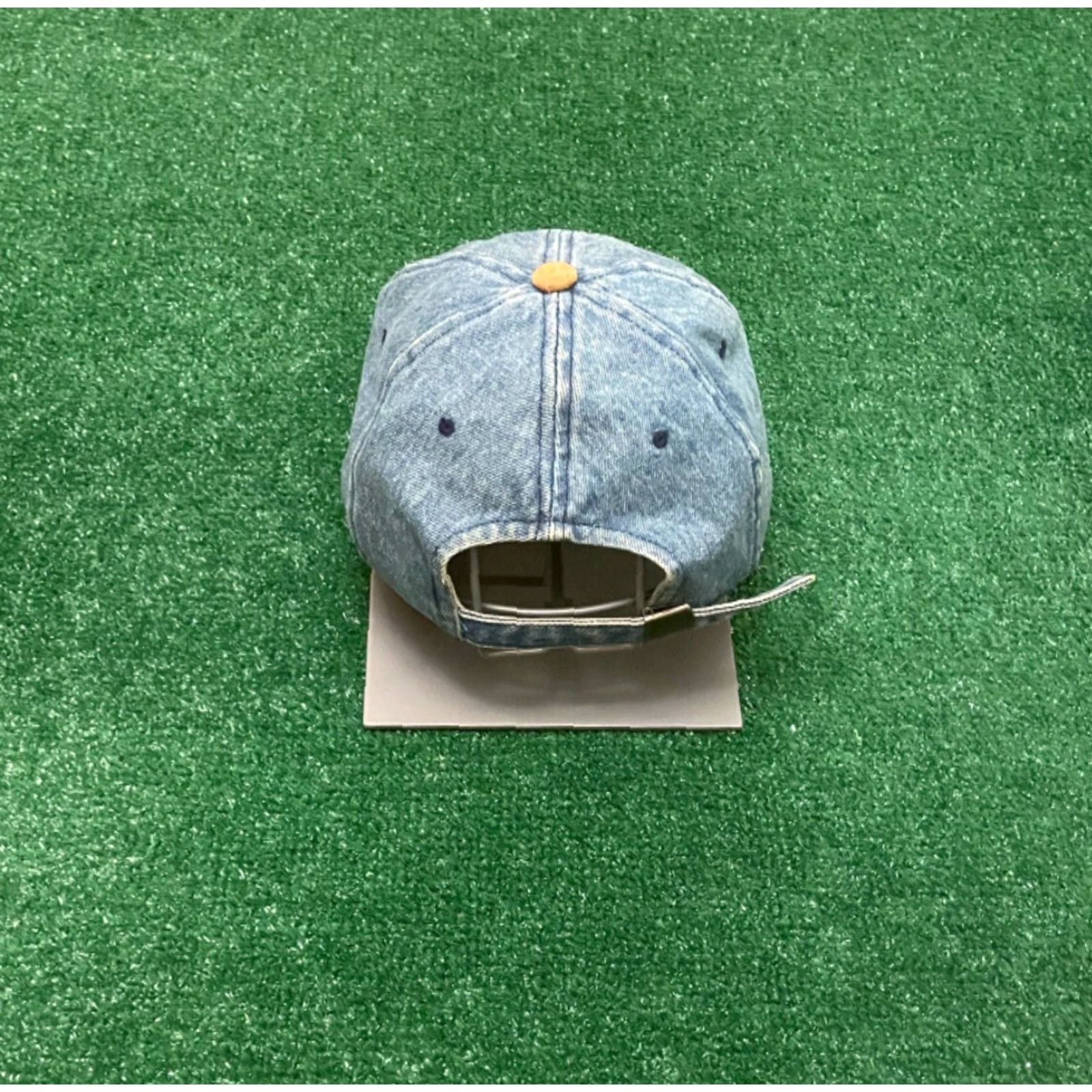 Denime VINTAGE Dan Marinos Town Tavern Miami Dolphins Football Denim Strapback Hat Mens One Size Blue Adjustable 90s Sports Hip Hop Baseball Cap Size ONE SIZE - 2 Thumbnail
