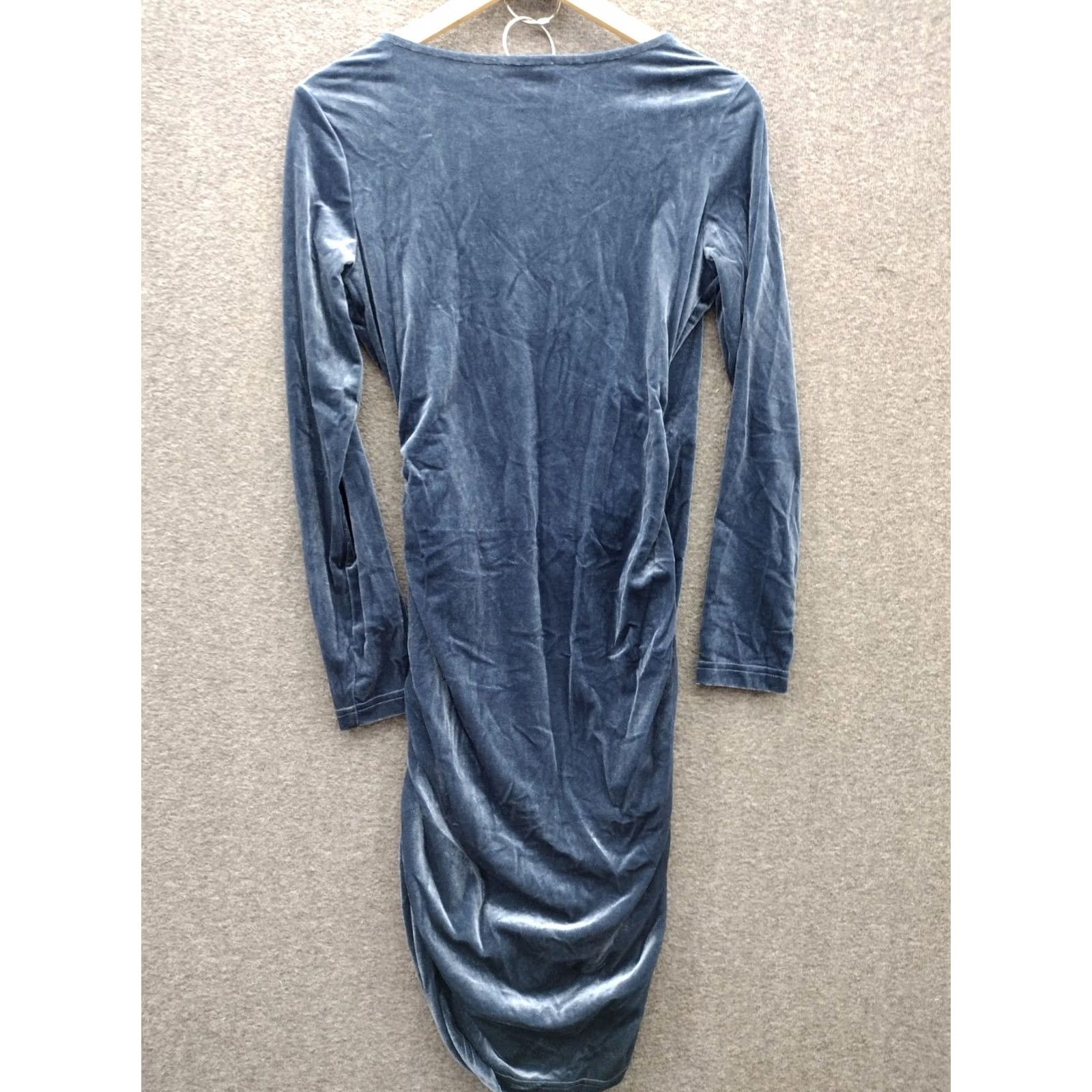 Velvet FENSACE Velvet Blue Dress M Velvet Blue Dress V Neck Bodycon Ruched Mini Cocktail Formal Party/Wedding Women Long Sleeve NS Size M / US 6-8 / IT 42-44 - 2 Thumbnail