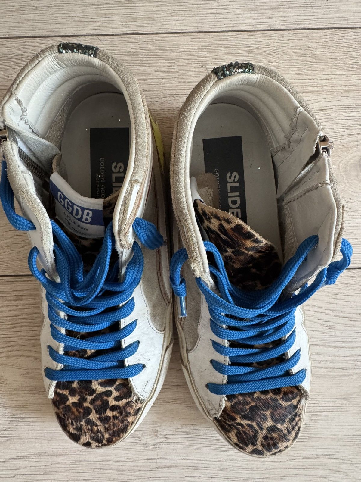 Golden Goose Golden Goose Slide Sneakers Blue Laces Leopard Print Size US 7 / IT 37 - 10 Thumbnail