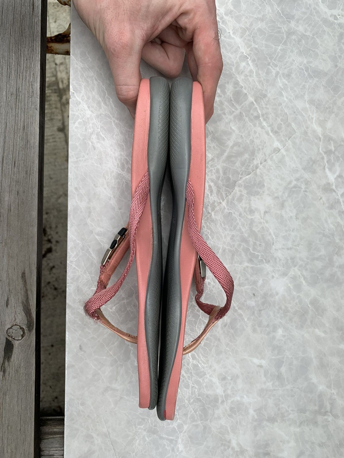 Designer × Prada Pink Prada Flip Flops Y2K 2000s Sport Thong Sandals Slip-on Size US 7.5 / IT 37.5 - 16 Thumbnail