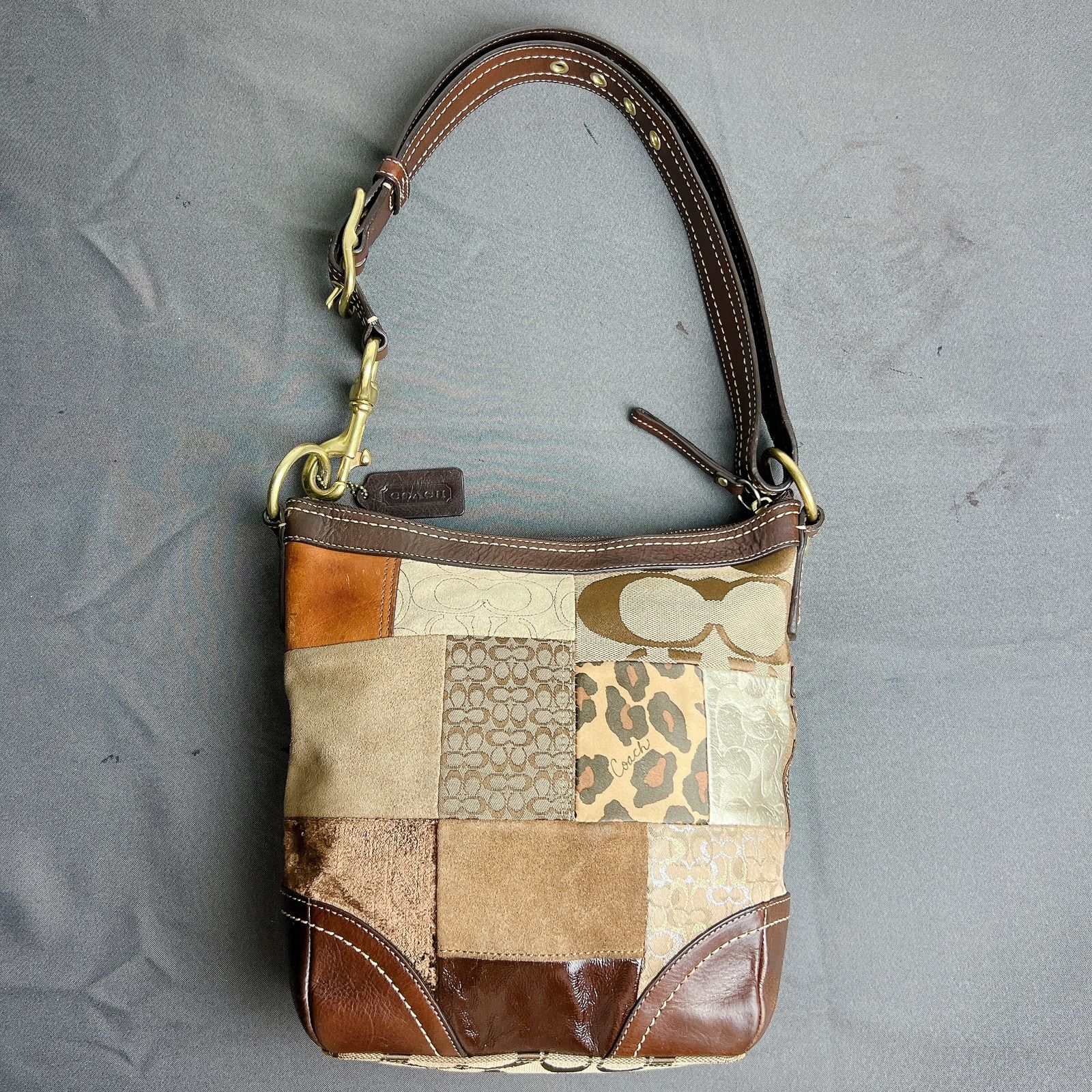 Coach COACH Patchwork Multicolor Bucket Crossbody Bag F12840 Size ONE SIZE - 6 Thumbnail