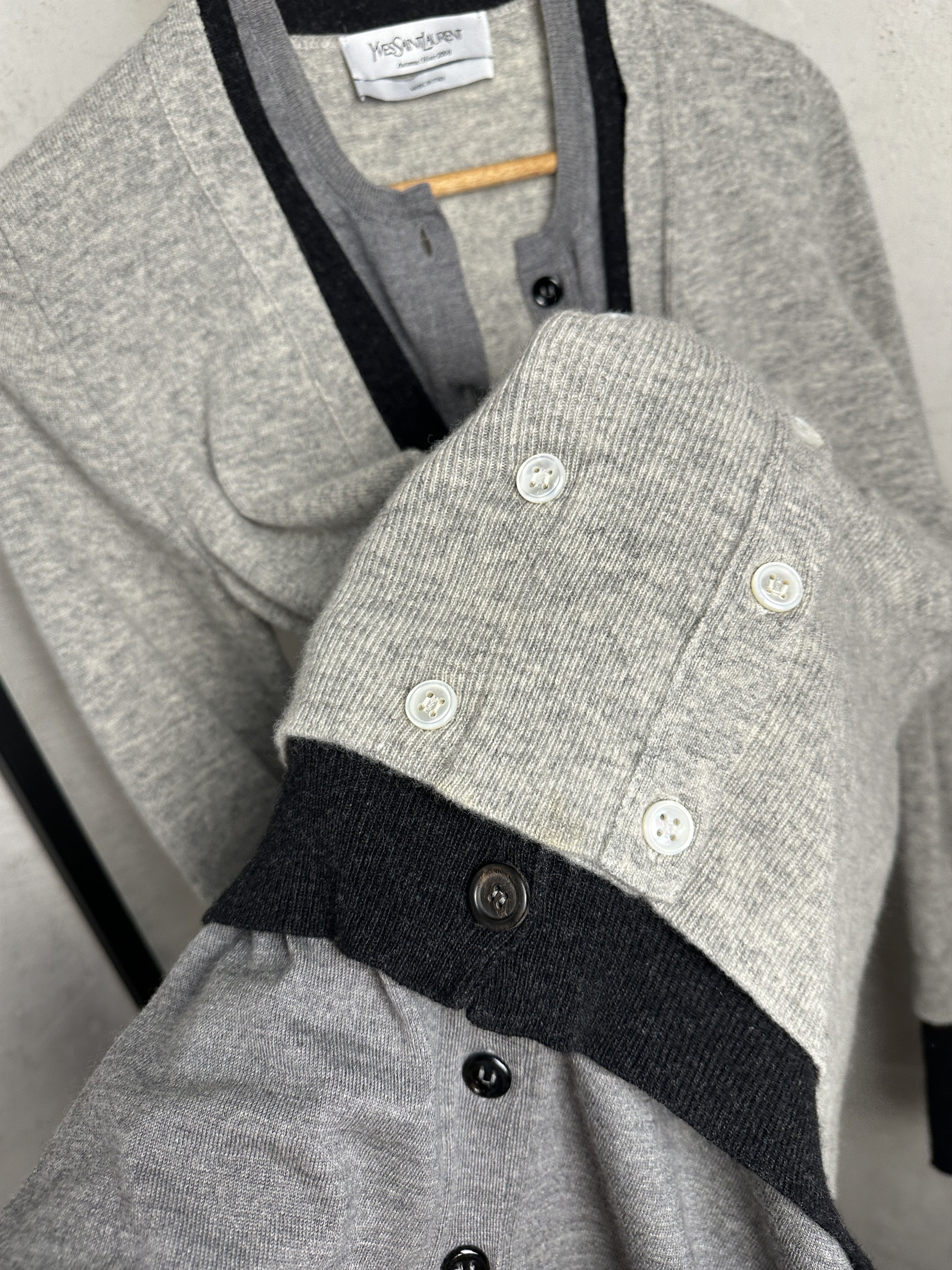 Saint Laurent Paris Yves Saint Laurent Archive FW08 Wool Layered Cardigan Size M / US 6-8 / IT 42-44 - 9 Thumbnail