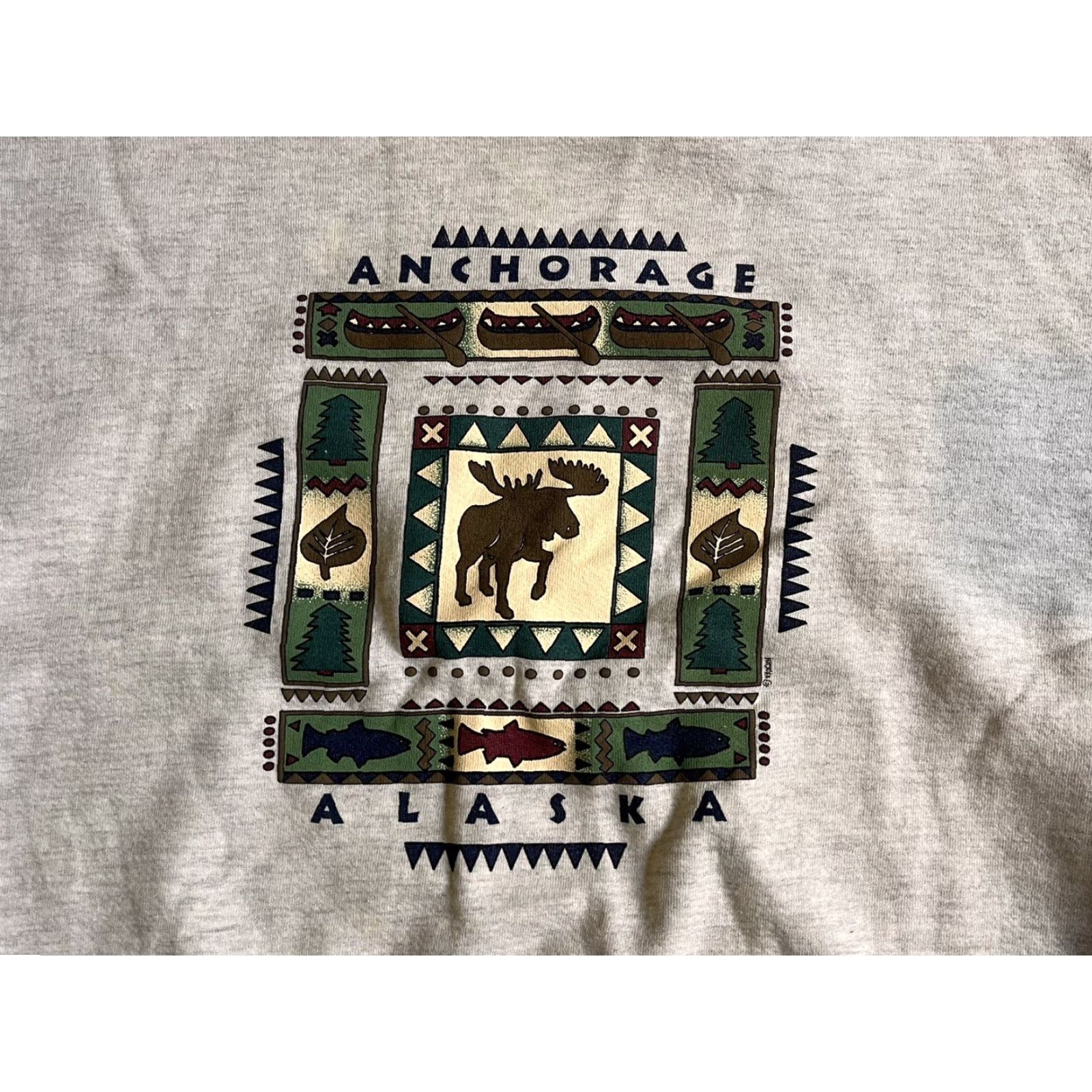 Vintage VINTAGE Beaver Creek Sweatshirt Men's XL Gray Anchorage Alaska 90s Graphic Print Pullover Crew Neck Size US XL / EU 56 / 4 - 3 Thumbnail