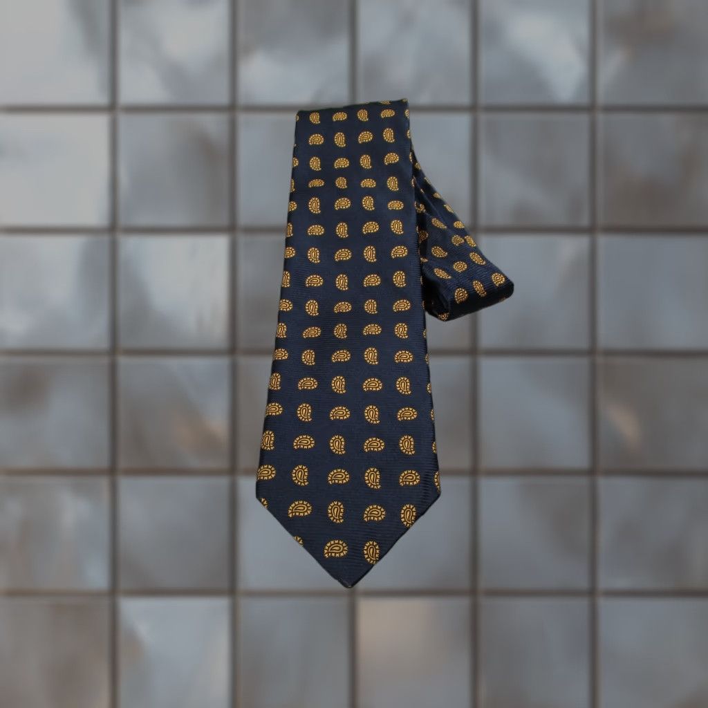 Robert Talbott Robert Talbott Silk Neck Tie Blue Paisley Designer Classic One Size Made in USA Mens Size ONE SIZE - 1 Thumbnail
