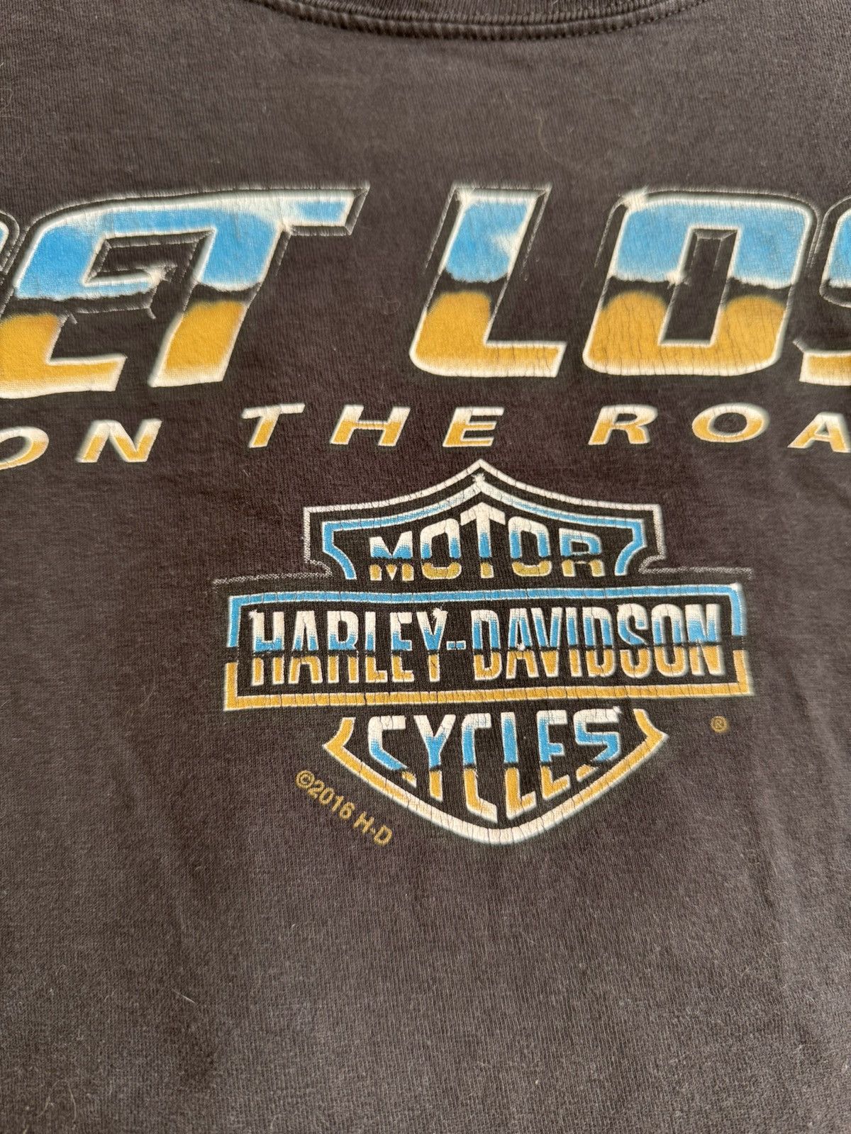 Vintage Washed 00s Harley Davidson Motorcycles Get Lost Vintage Tee Size US L / EU 52-54 / 3 - 3 Thumbnail