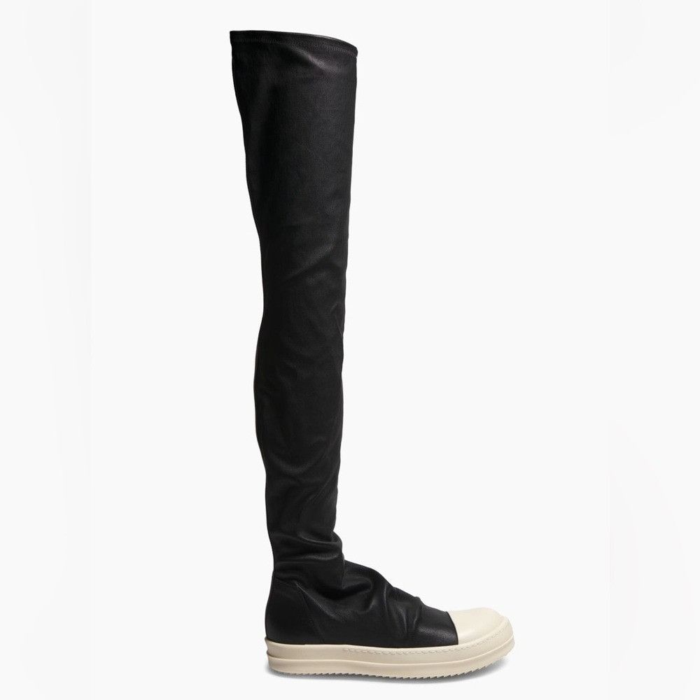 Rick Owens Rick Owens Leather Over-The-Knee Stocking Boots Black Women’ Size US 9 / IT 39 - 1 Thumbnail