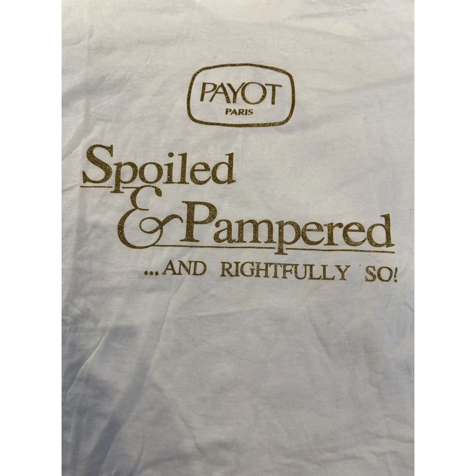 Fruit Of The Loom VINTAGE 90s Payot Paris T Shirt XL Fruit of the Loom White Beauty Spoiled & Pampered Mens Size US XL / EU 56 / 4 - 4 Thumbnail