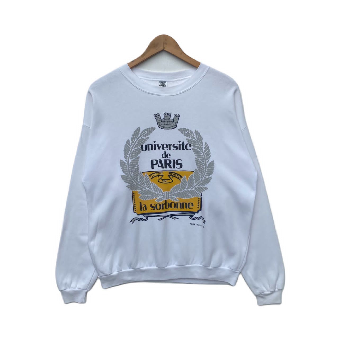 Vintage VINTAGE UNIVERSITY PARIS SWEATSHIRT LARGE PULLOVER WHITE Size US L / EU 52-54 / 3 - 1 Thumbnail