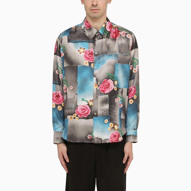 image of Martine Rose Silk Floral Print Shirt, Men's (Size Medium)