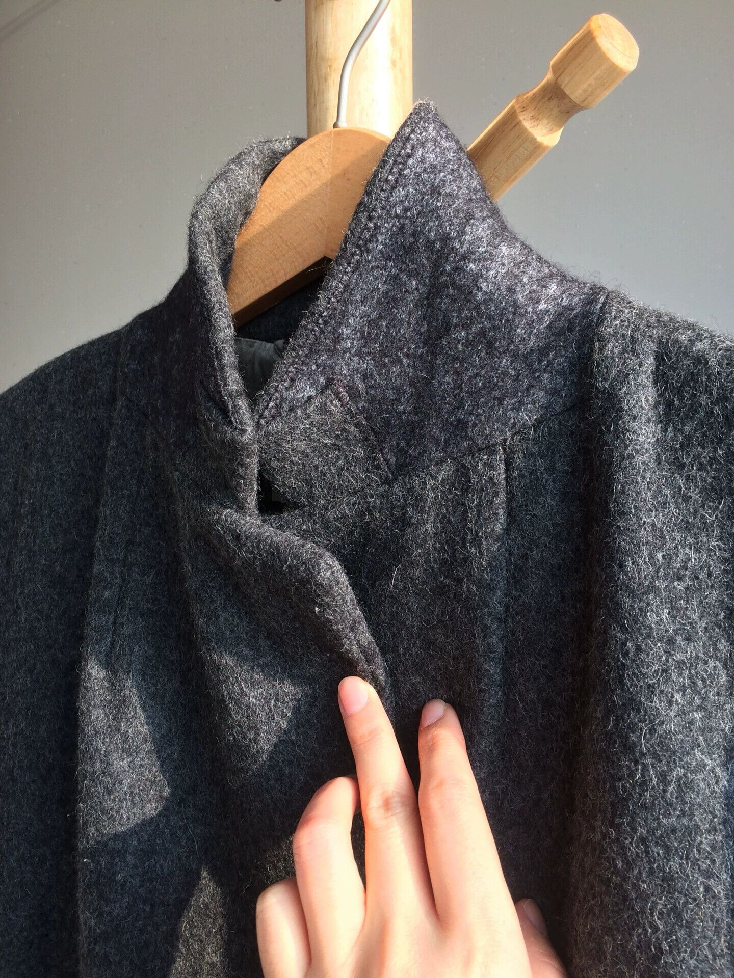 Dries Van Noten DVN Wool Coat 38 Lamb Front Long Blouson Sleeves Size XS / US 0-2 / IT 36-38 - 3 Thumbnail
