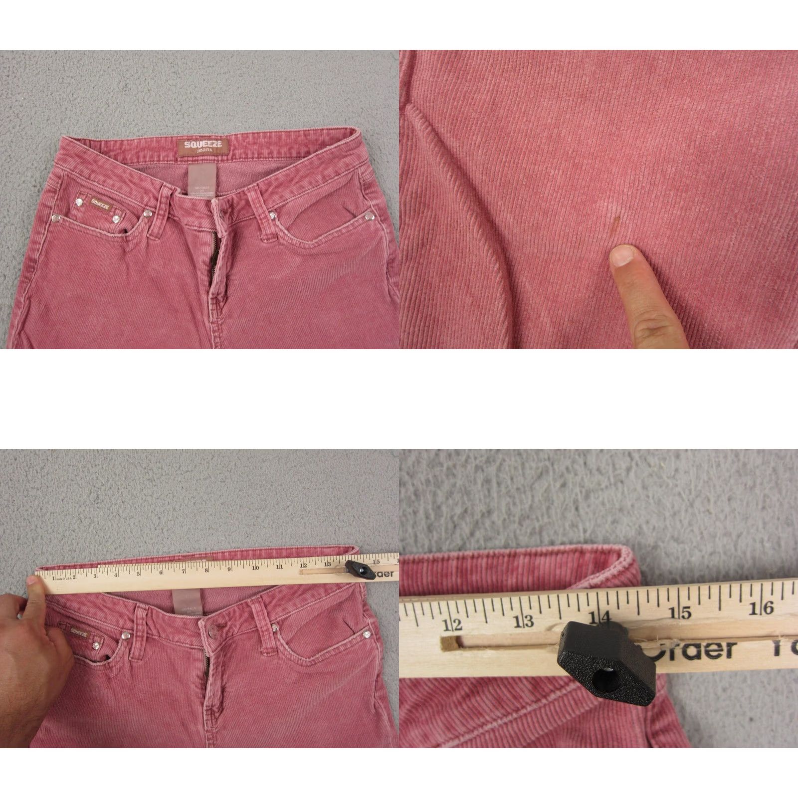Vintage VINTAGE Squeeze Pants Missy 7/8 29 x 30 Pink Corduroy Flared Wide Leg 90s Bell Size 28" / US 6 / IT 42 - 8 Thumbnail