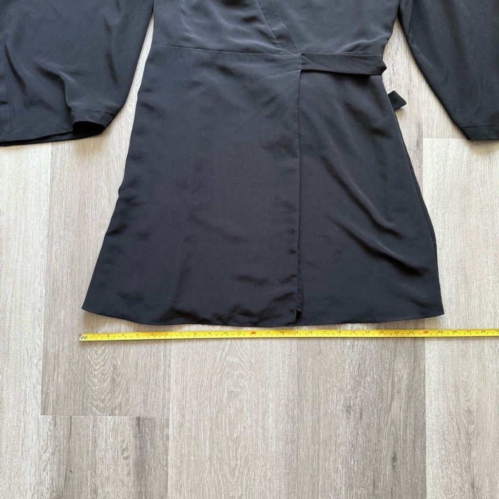 Halston Heritage Halston Heritage Black Midi Dress with Classic Wrap Design Size L / US 10 / IT 46 - 7 Thumbnail