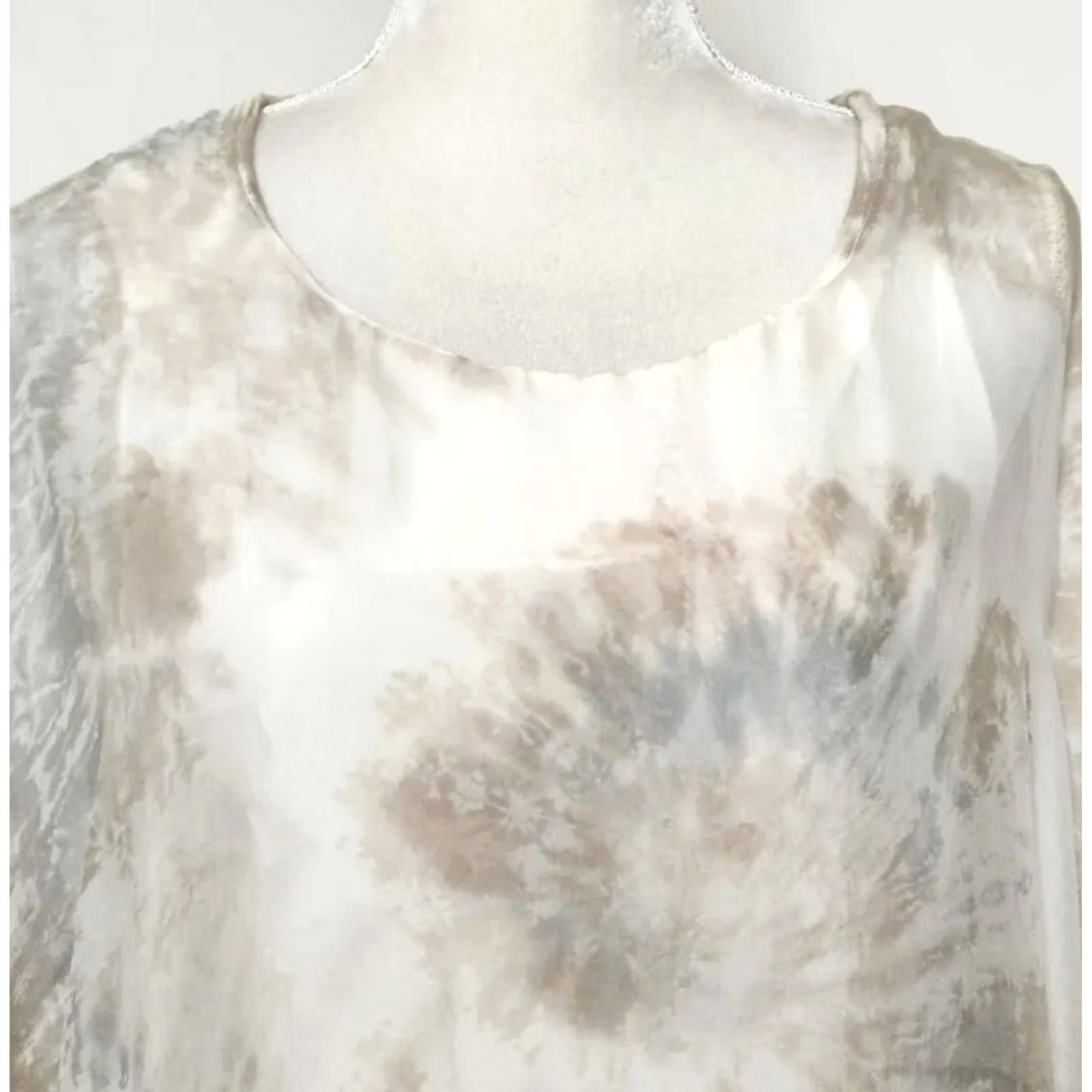 Vintage Tempo Paris Womens Blouse Shirt M Beig​e Dolman Sleeve Silk Sheer Sequin Top Size M / US 6-8 / IT 42-44 - 5 Thumbnail