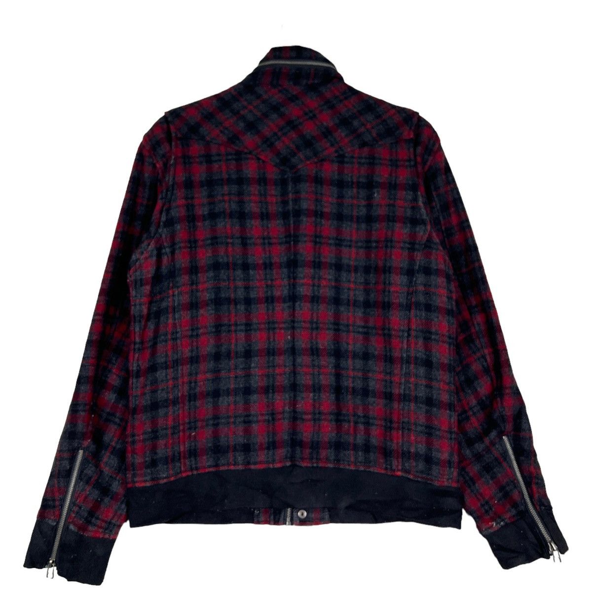Japanese Brand 🔥 SEMANTIC DESIGN WOOL PLAID ZIPPER JACKET Size US M / EU 48-50 / 2 - 8 Thumbnail