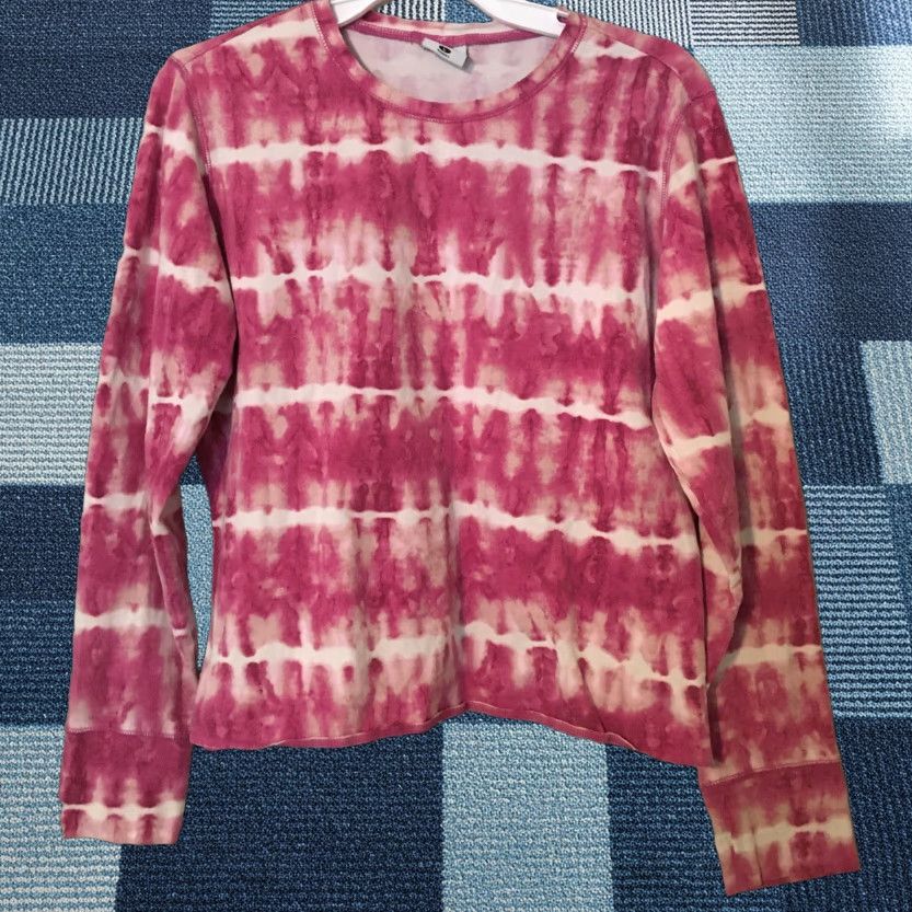 Pinko Columbia 100% Cotton Coral Pink Tie Dye Batik Paisley Tunic Blouse Women Size L Size L / US 10 / IT 46 - 1 Thumbnail