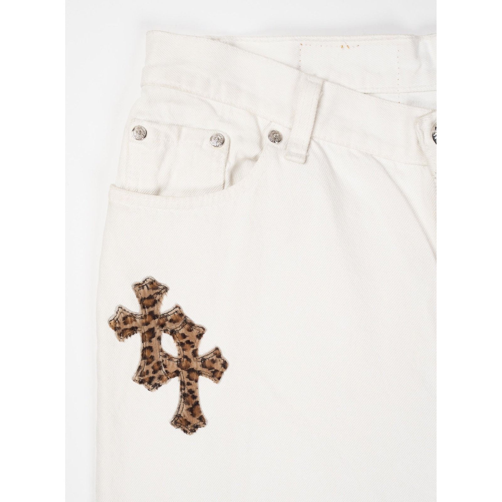 Chrome Hearts Levi's 501 Leopard Cross Patch White Jeans Size US 36 / EU 52 - 3 Thumbnail