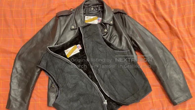 Schott Schott 90s cowhide cable-stayed motorcycle leather jacket Size US XL / EU 56 / 4 - 8 Thumbnail