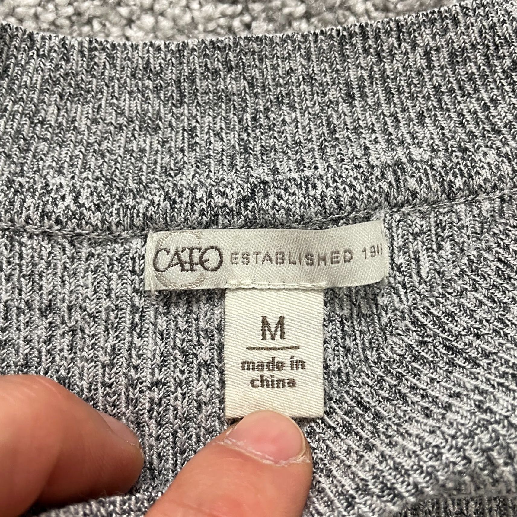 Vintage Cato Sweater Dress Women M Gray Crew Neck Knee Length Side Slit Long Sleeve Size M / US 6-8 / IT 42-44 - 4 Thumbnail