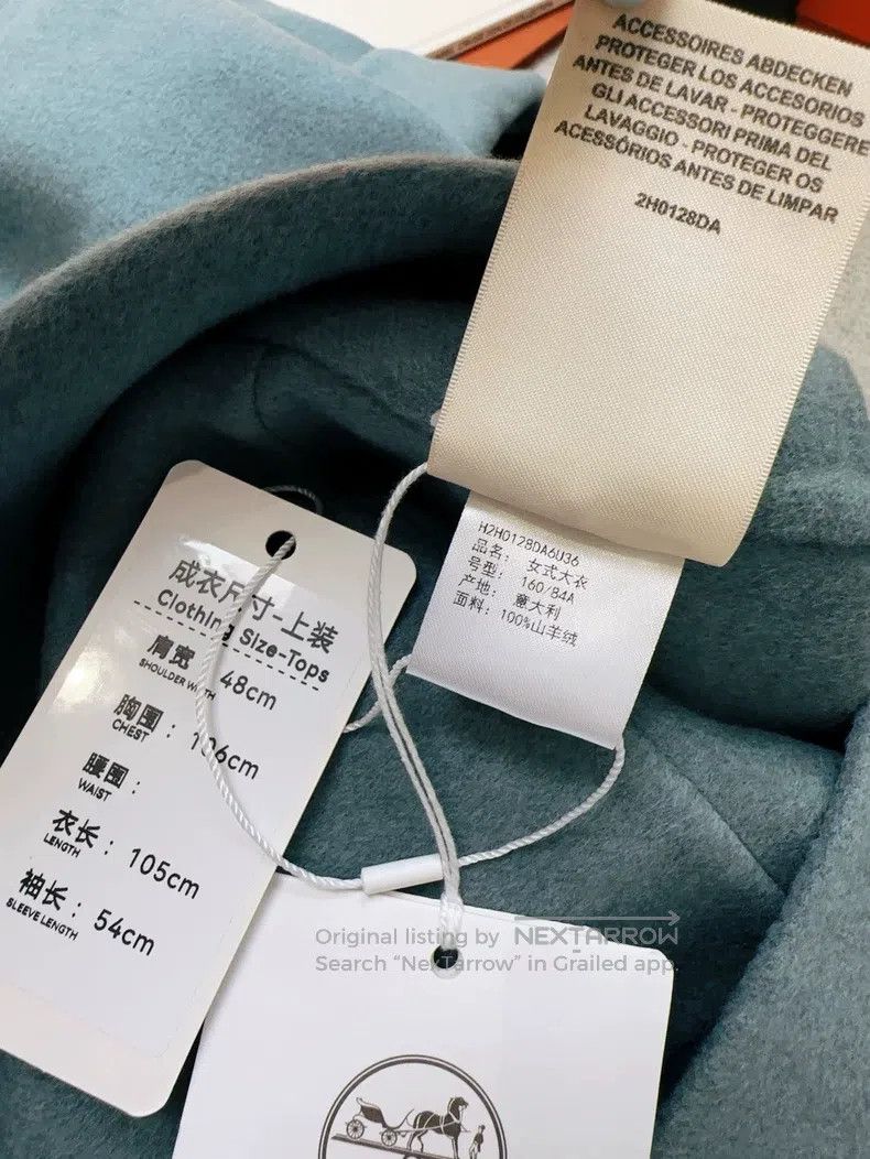 Hermes Hermes Blue Gray Haze Color Cashmere Coat Double-sided Cas Size XS / US 0-2 / IT 36-38 - 6 Thumbnail