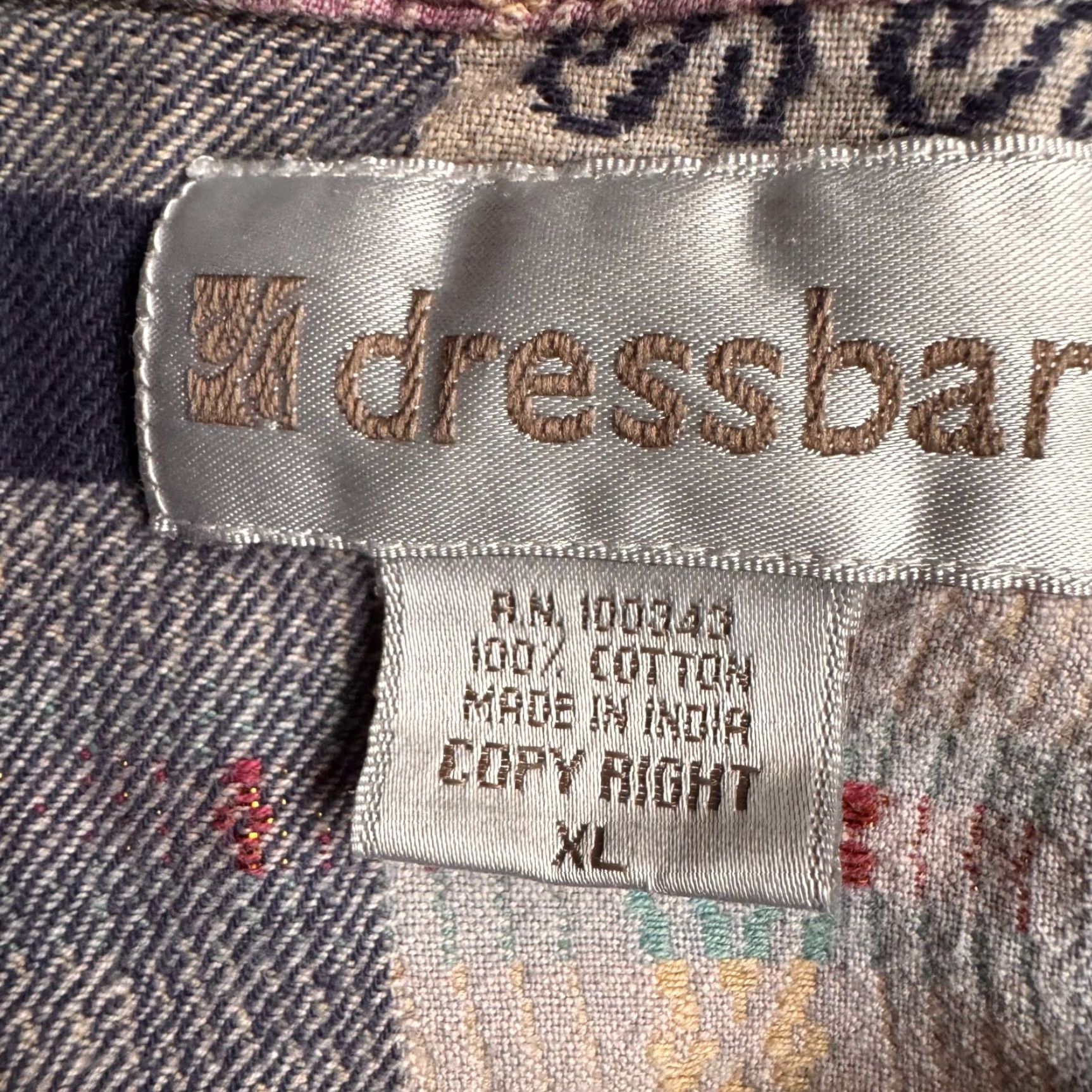 Vintage VINTAGE Dressbarn Jacket Womens XL Plaid Cotton Zip Western Metallic Thread Blue Size XL / US 12-14 / IT 48-50 - 4 Thumbnail