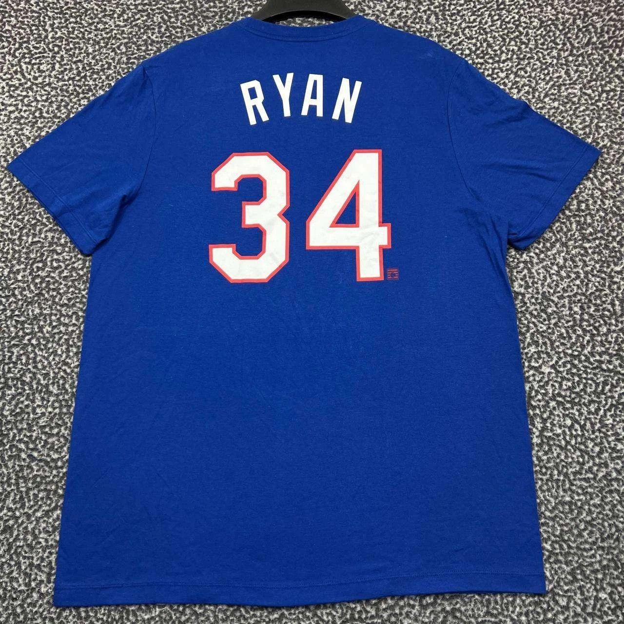 Nike Nike Shirt Men Blue Texas Rangers Ryan #34 NCAA Cotton New L Size US L / EU 52-54 / 3 - 1 Thumbnail